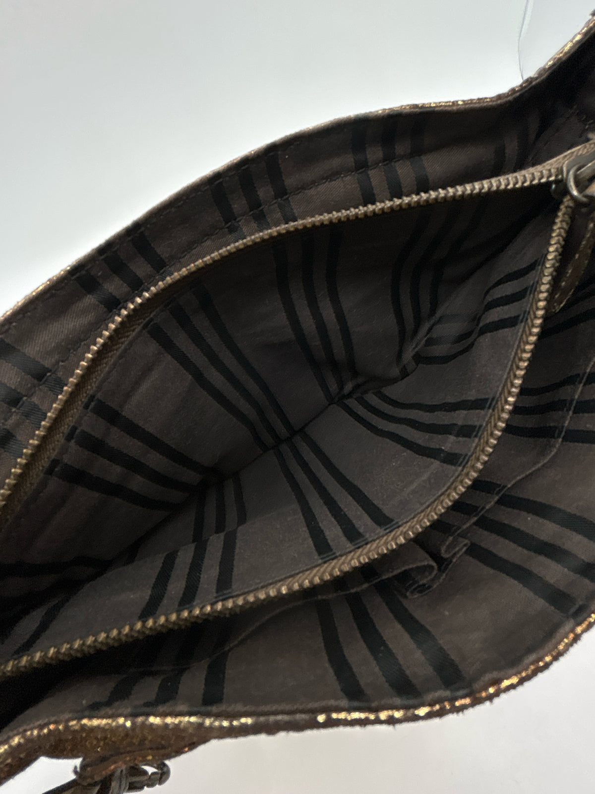 FRYE Gold and Brown Women Purse