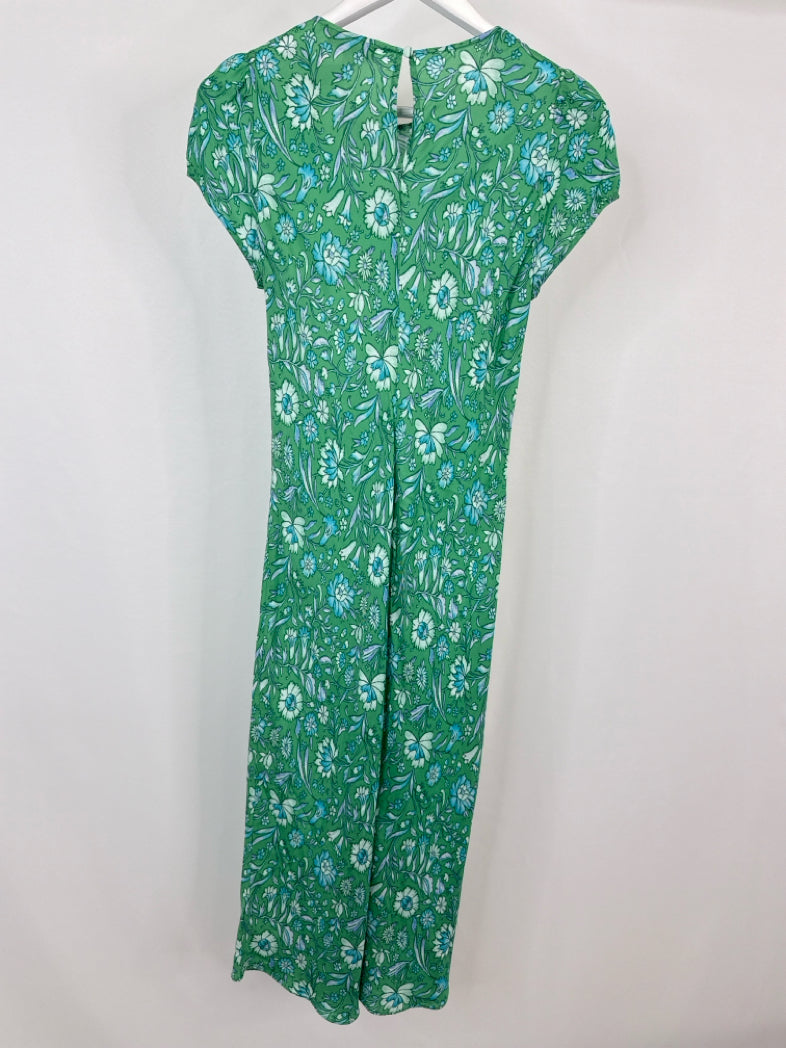 J.CREW Size 4 Green Floral Women Dress