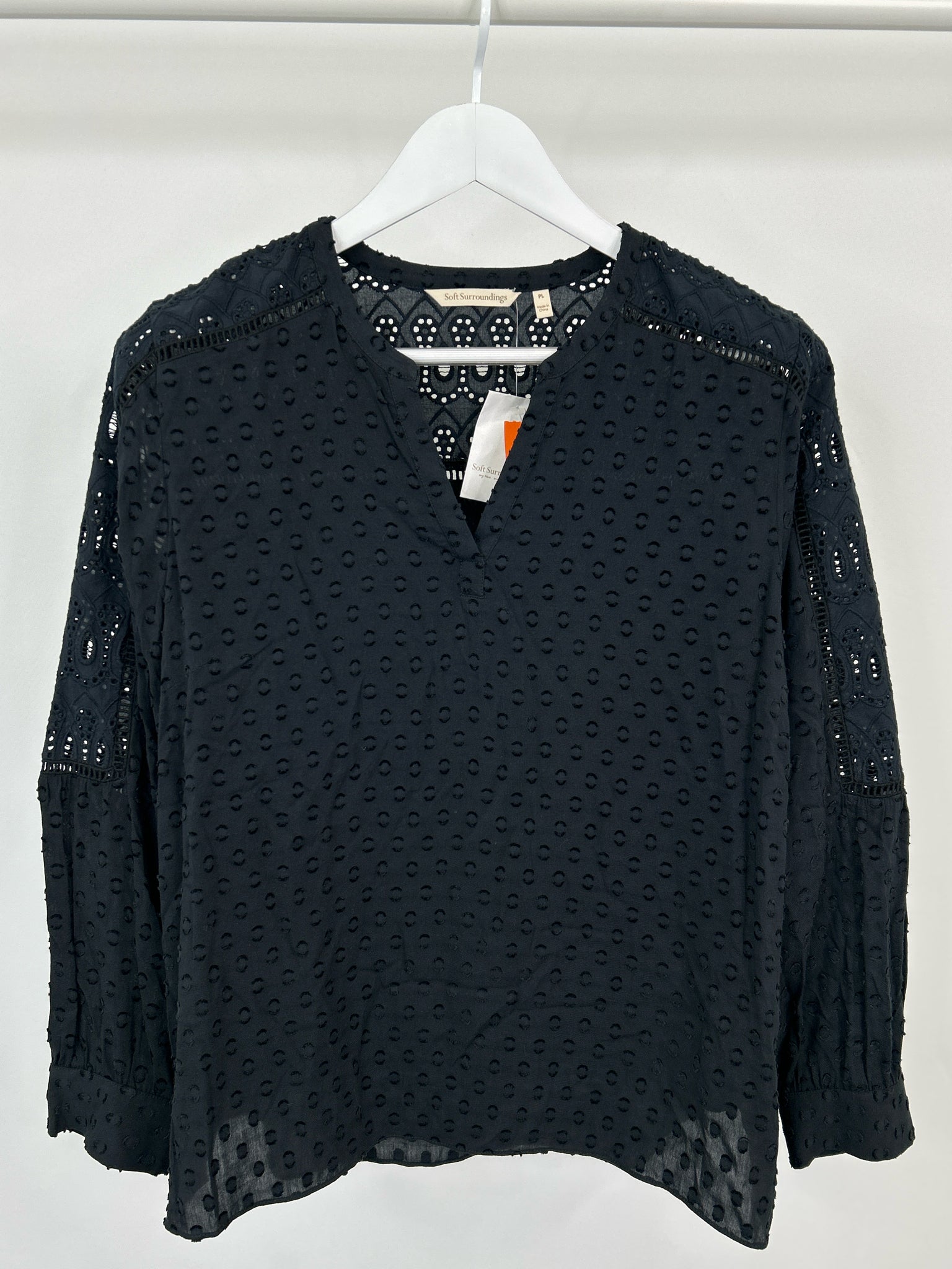 SOFT SURROUNDINGS Size PL Black Women Blouse NWOT