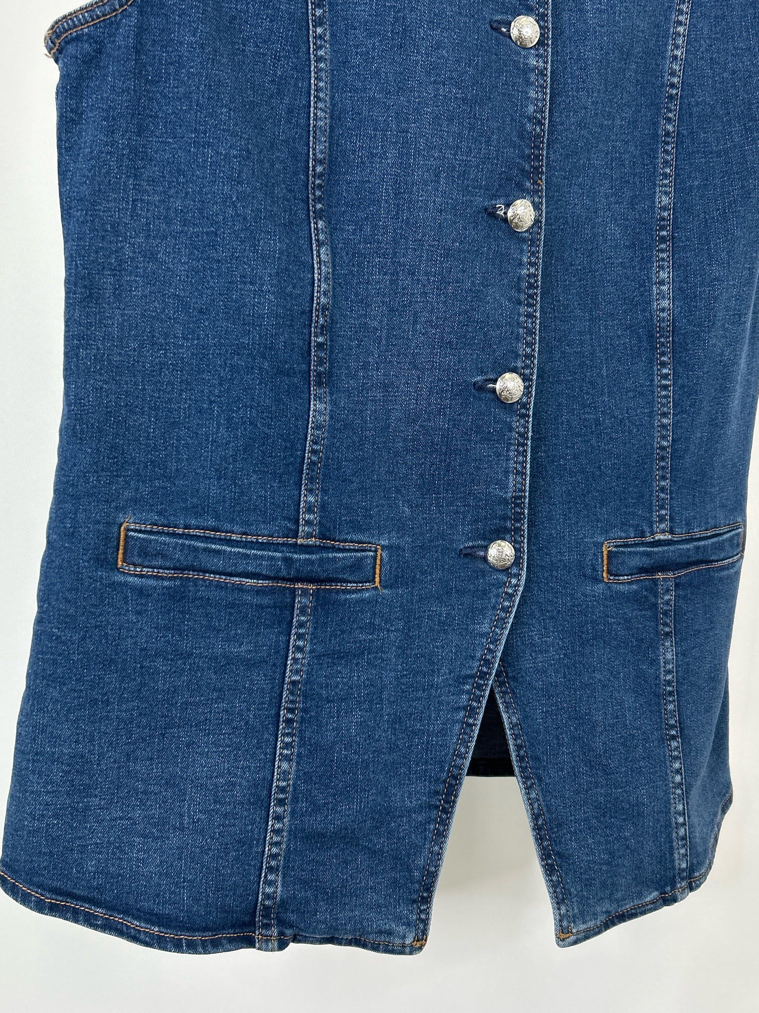 TALBOTS Size 12 Blue Denim Women Vest NWT