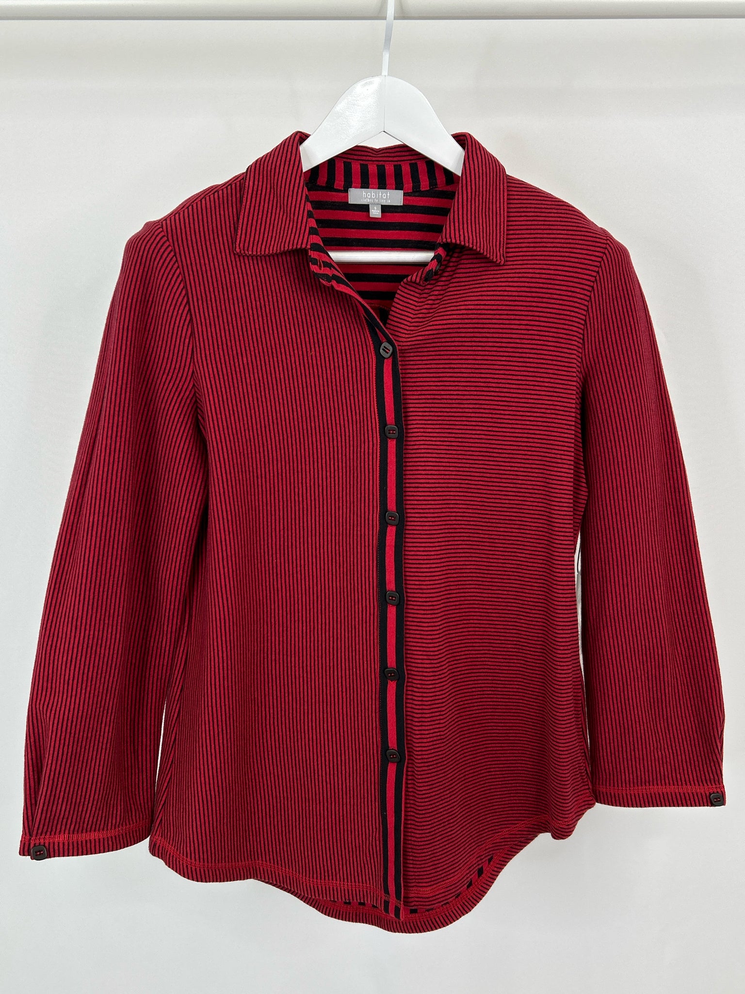 HABITAT Size S Red and Black Women Shirt