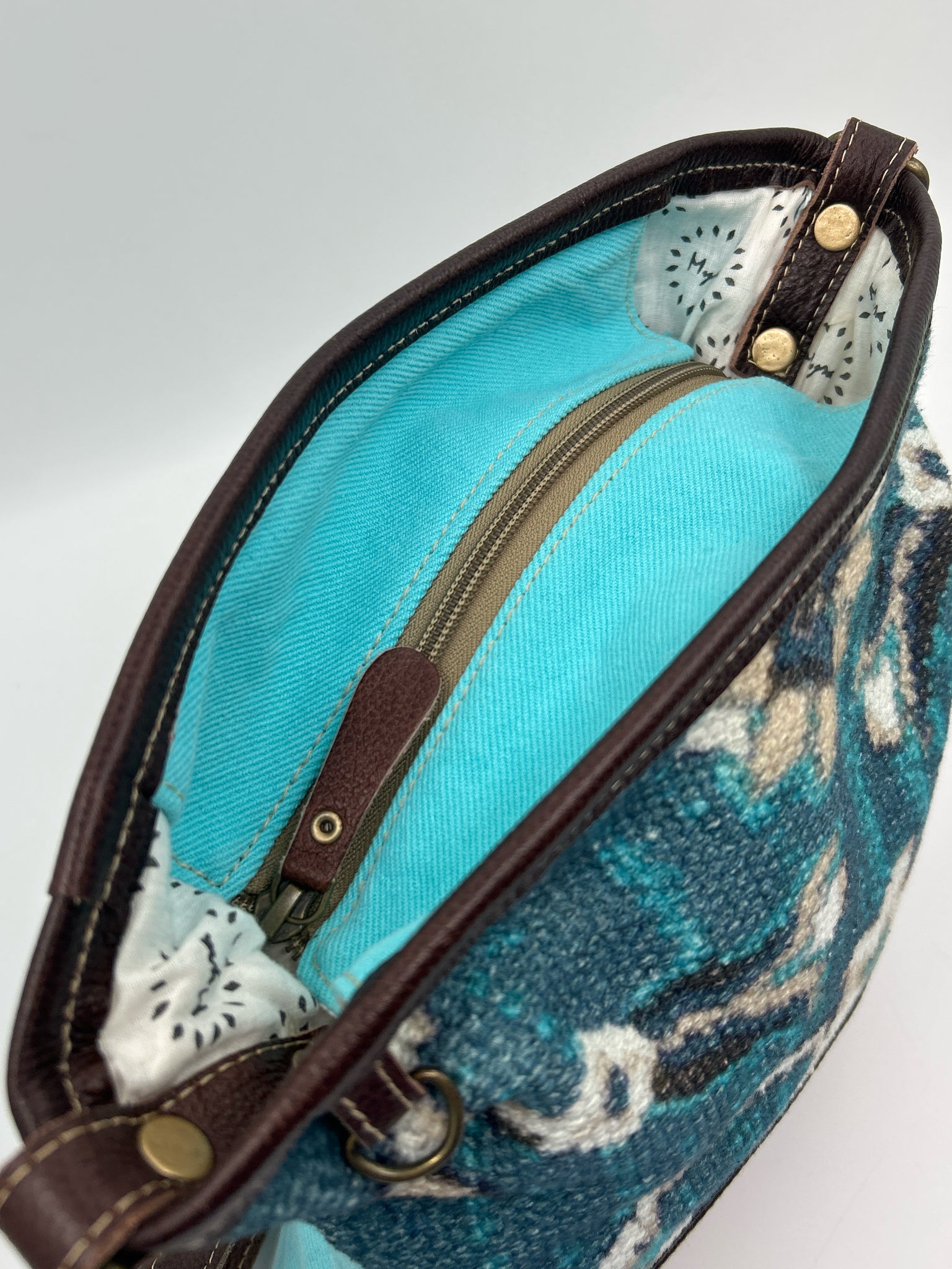 MYRA BAG Blue and Brown Women Purse