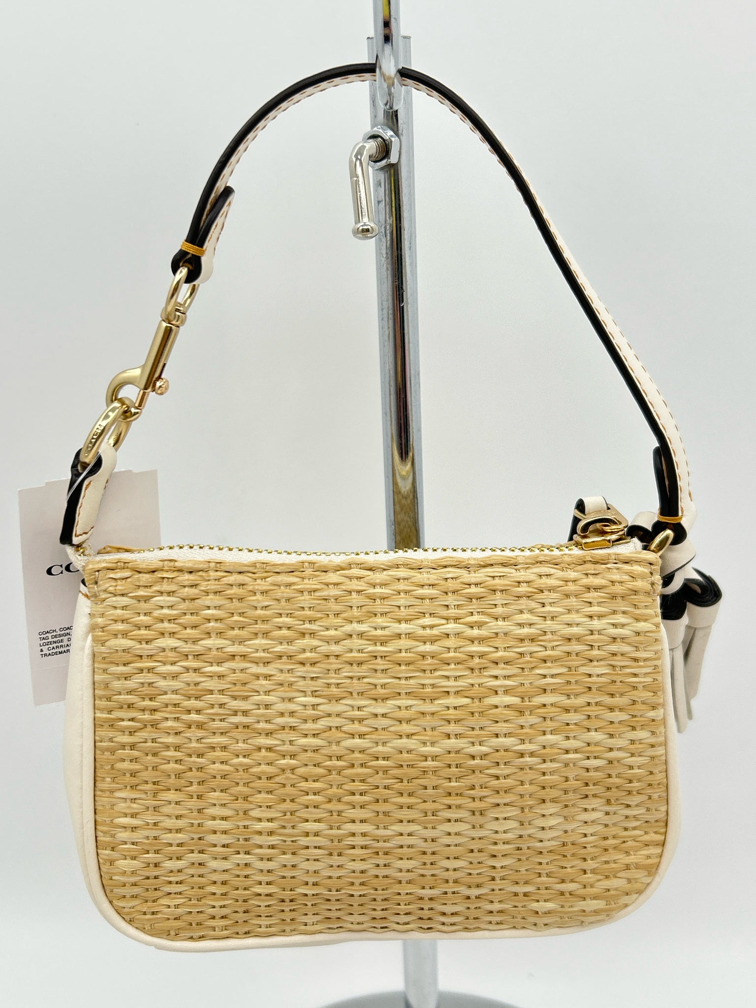 Coach Straw and Leather Women Wristlet