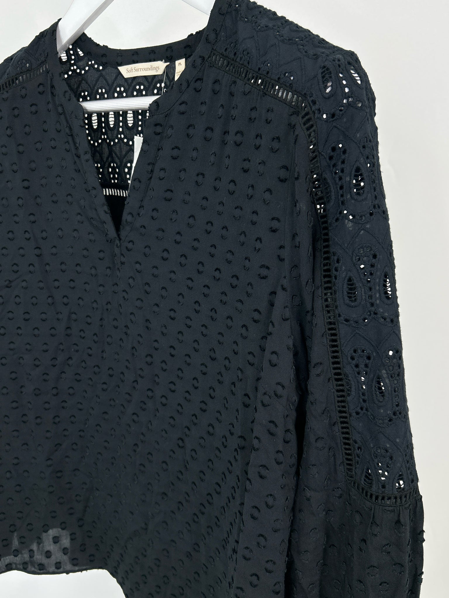 SOFT SURROUNDINGS Size PL Black Women Blouse NWOT