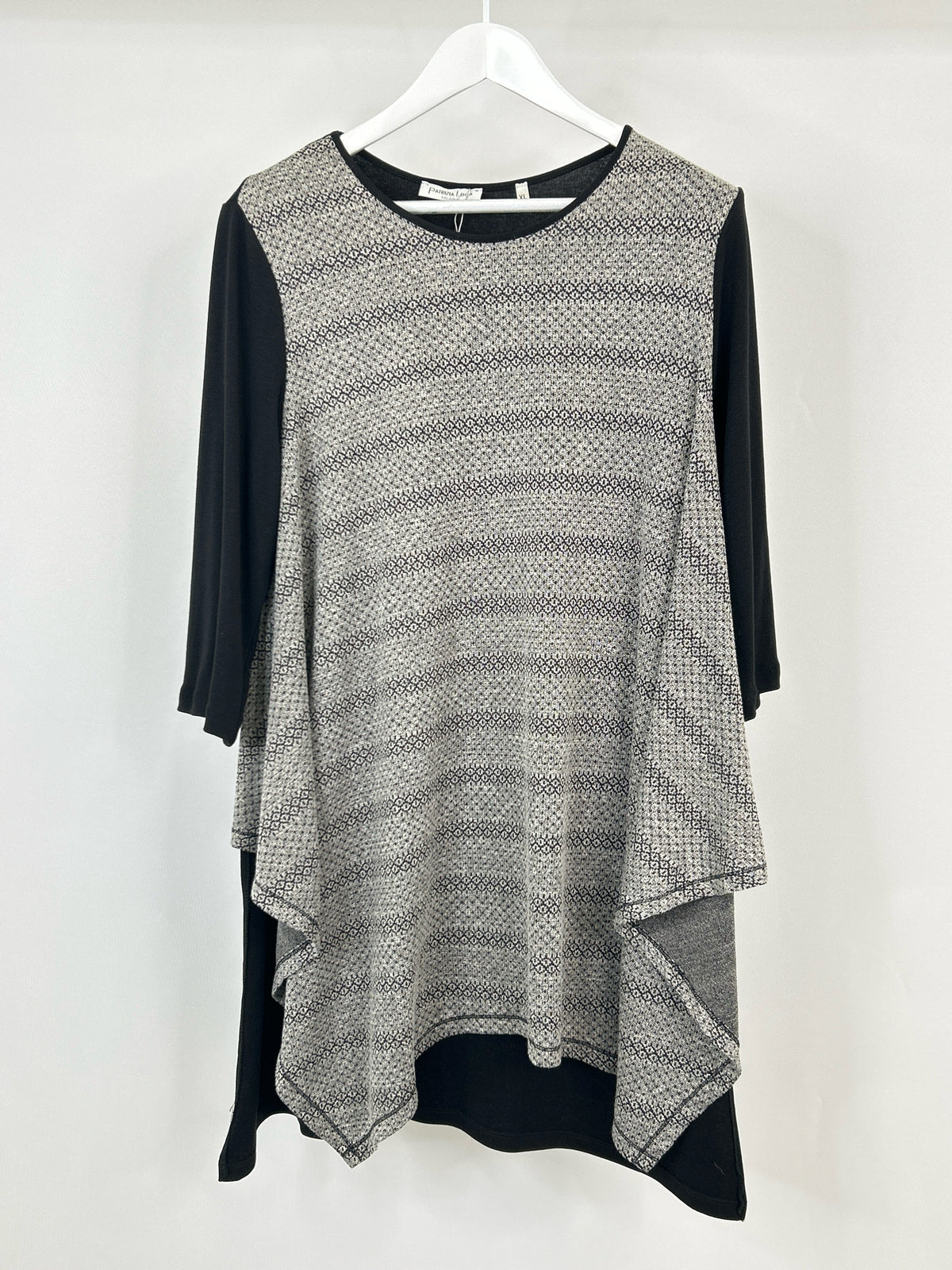 PATRIZIA LUCA Size XL black and grey Women Tunic