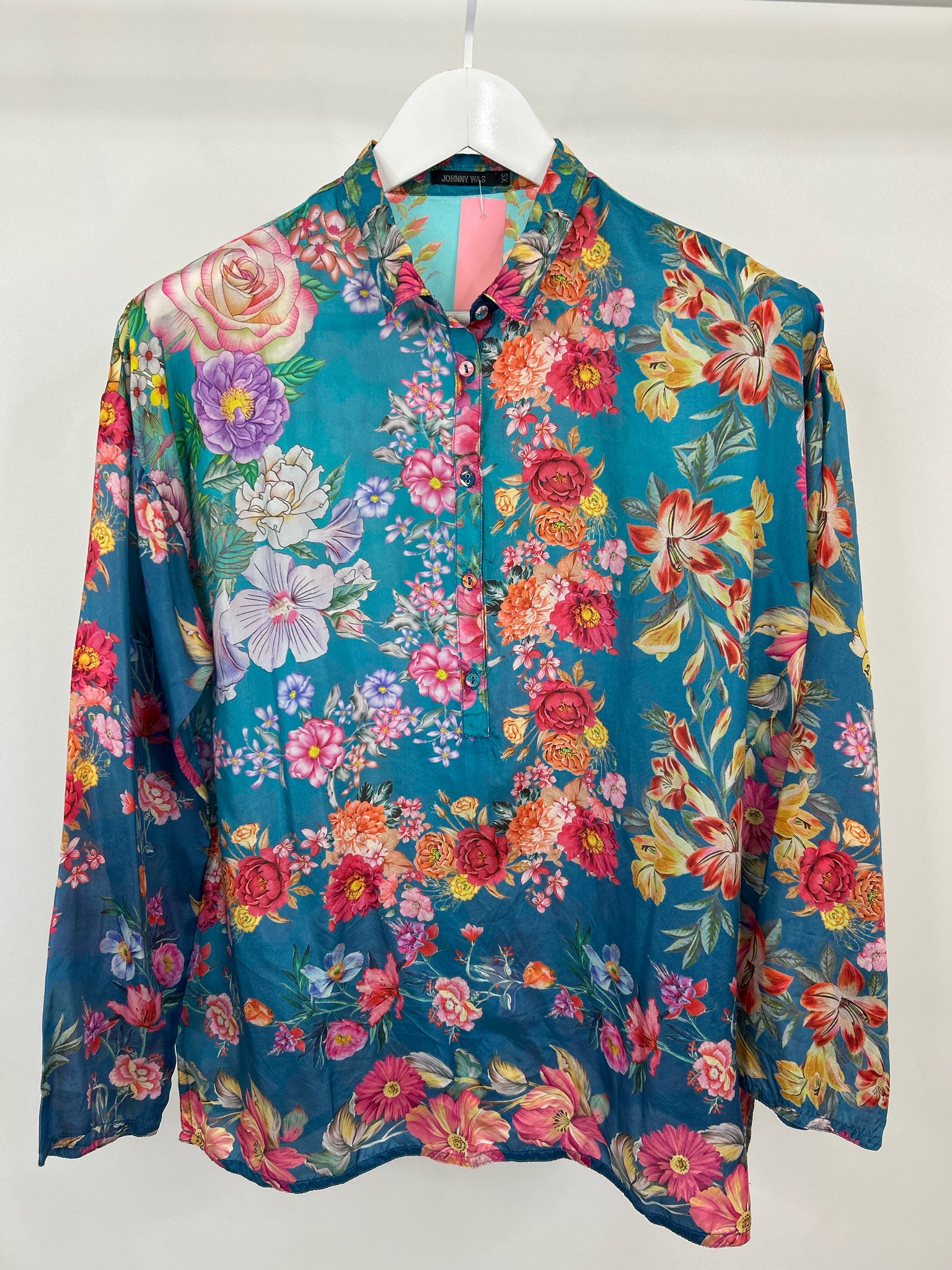 JOHNNY WAS Size XS Blue floral Women Top