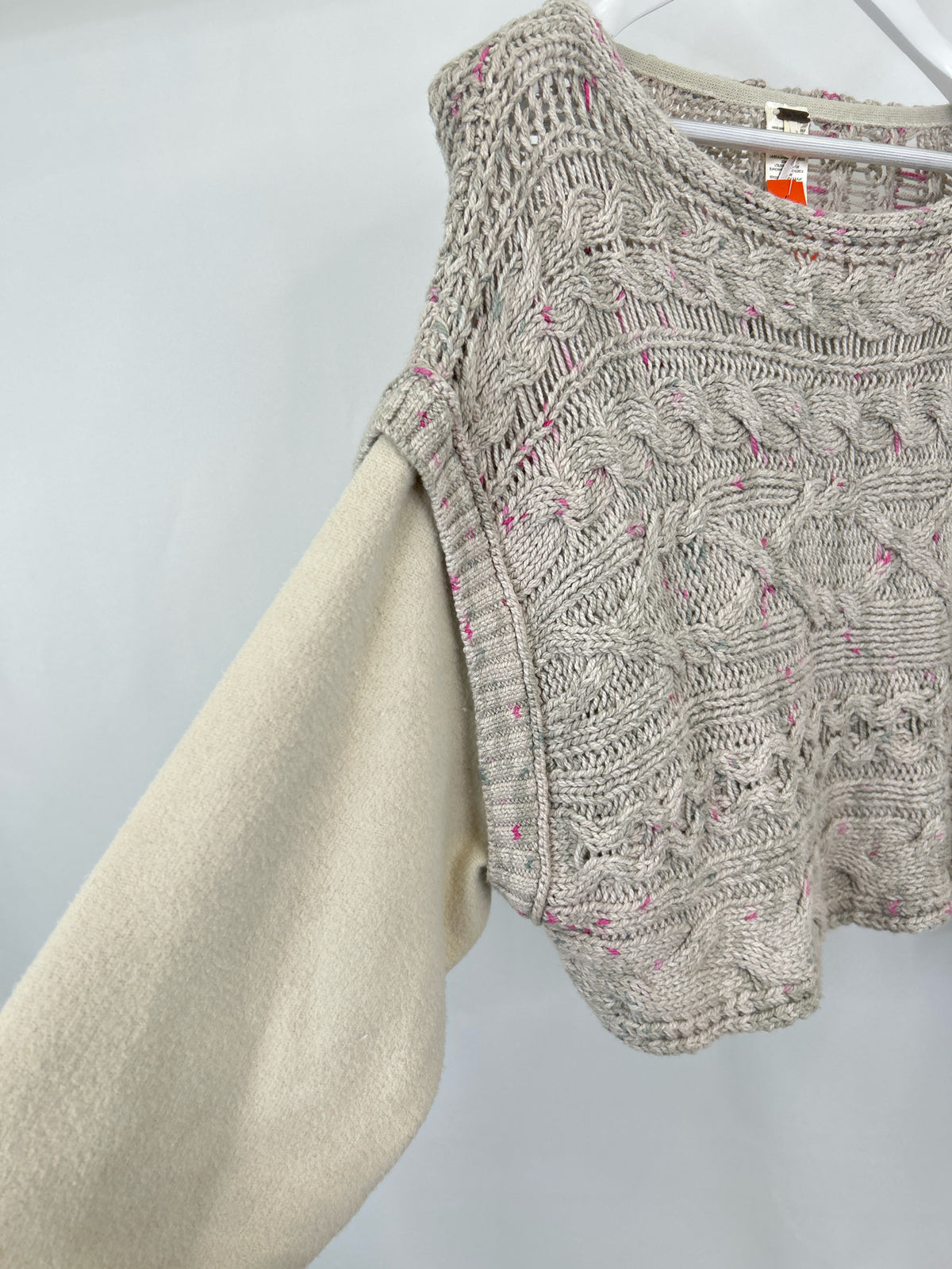 FREE PEOPLE Size XS GREY & PINK Women Sweater