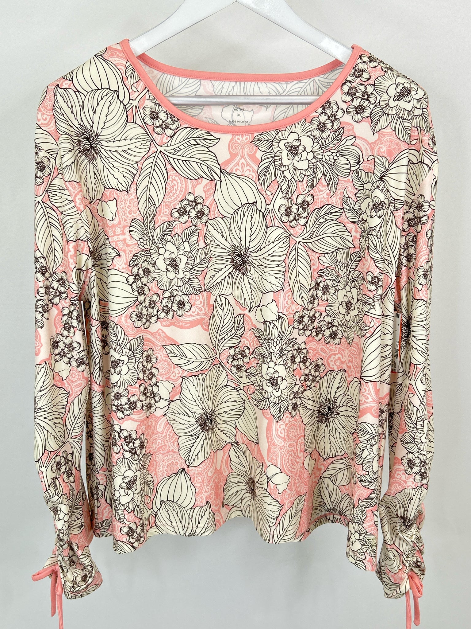 JOHNNY WAS Size XL Pink Print Women Top
