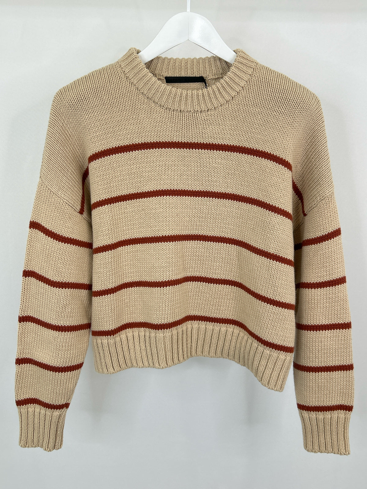 Jenni Kayne Size S Cream and Rust Women Sweater