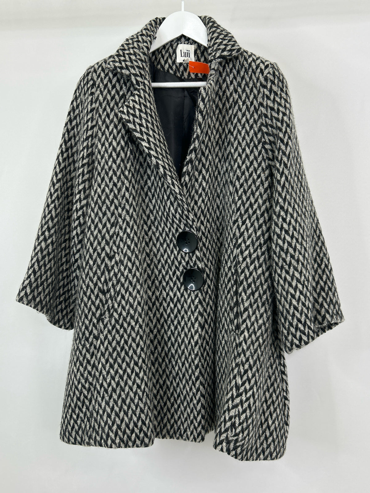 LUII Size M GRAY AND BLACK Women Coat