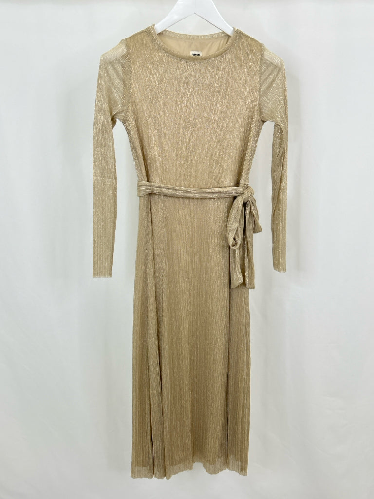 ANNE KLEIN Women Size 2 gold metallic Dress