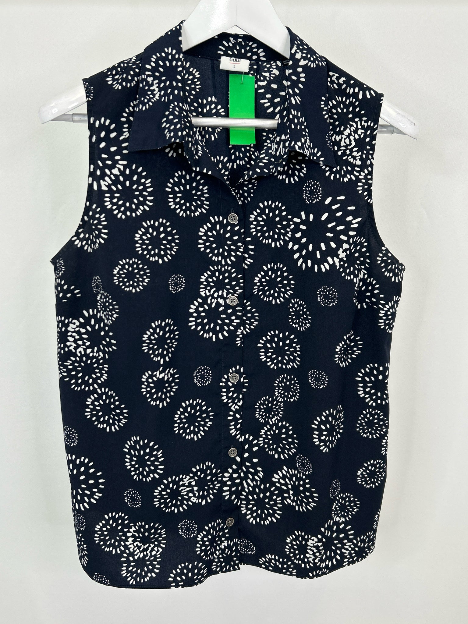 CABI Size L NAVY AND WHITE Women Blouse