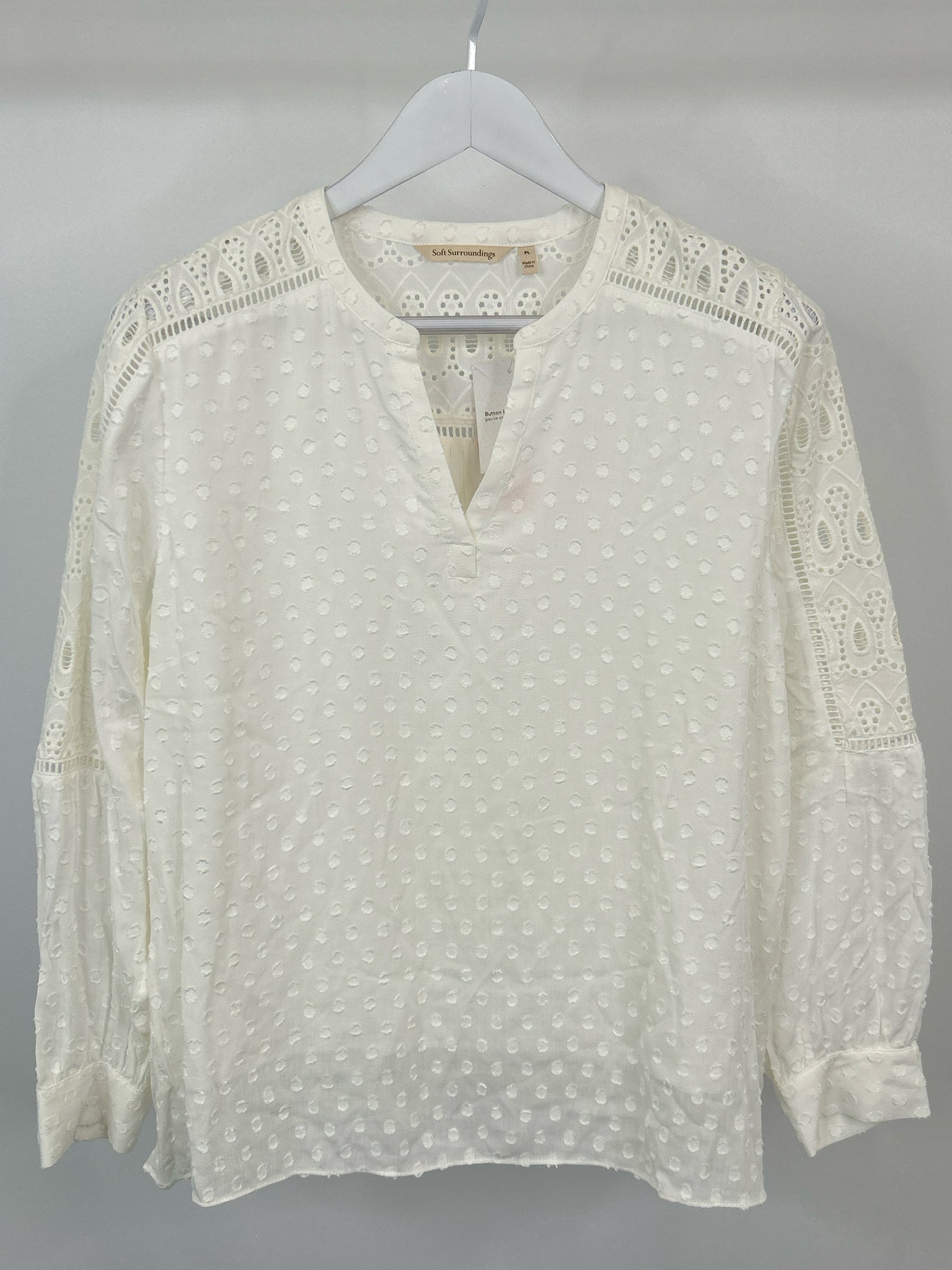 SOFT SURROUNDINGS Size PL White Women Blouse NWOT