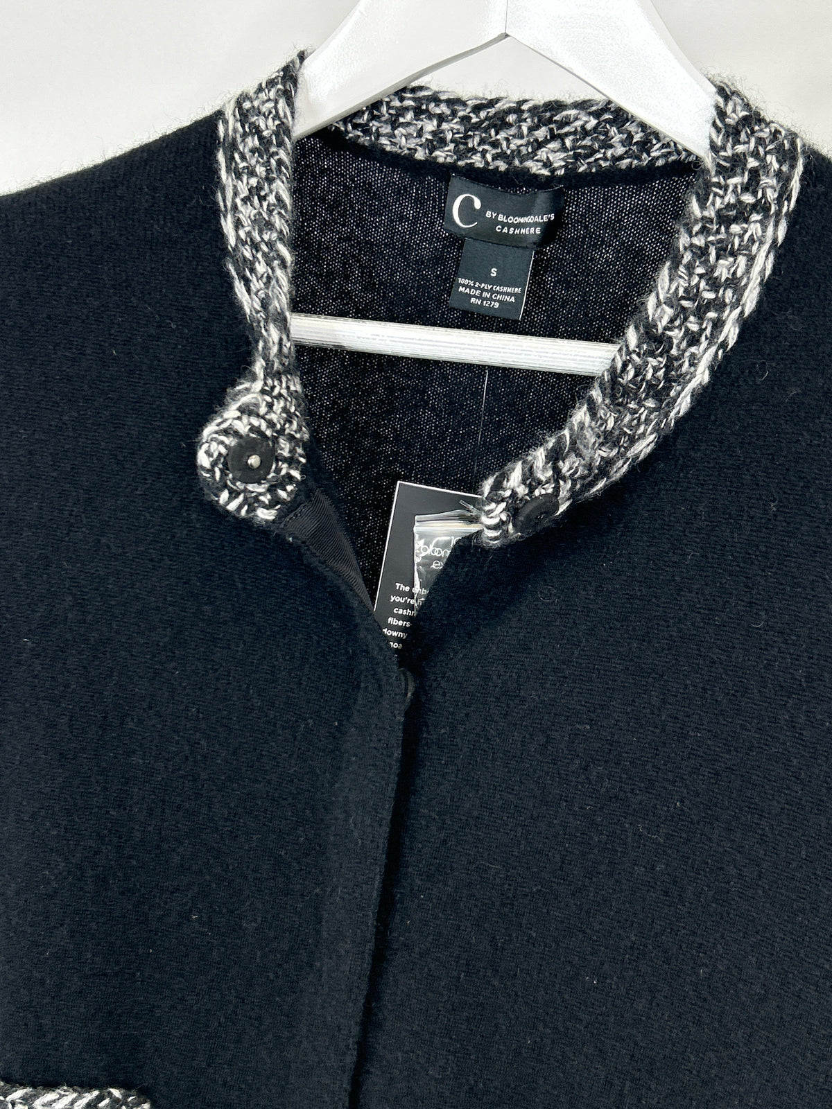 C BY BLOOMINGDALES Size S black and grey Women Cardigan