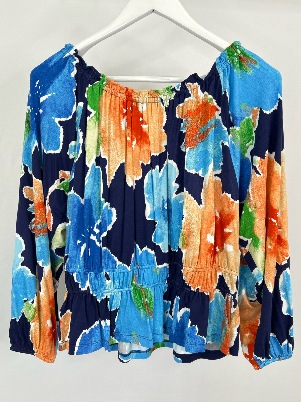 Lauren Ralph Lauren Size PL Navy Print Women Top