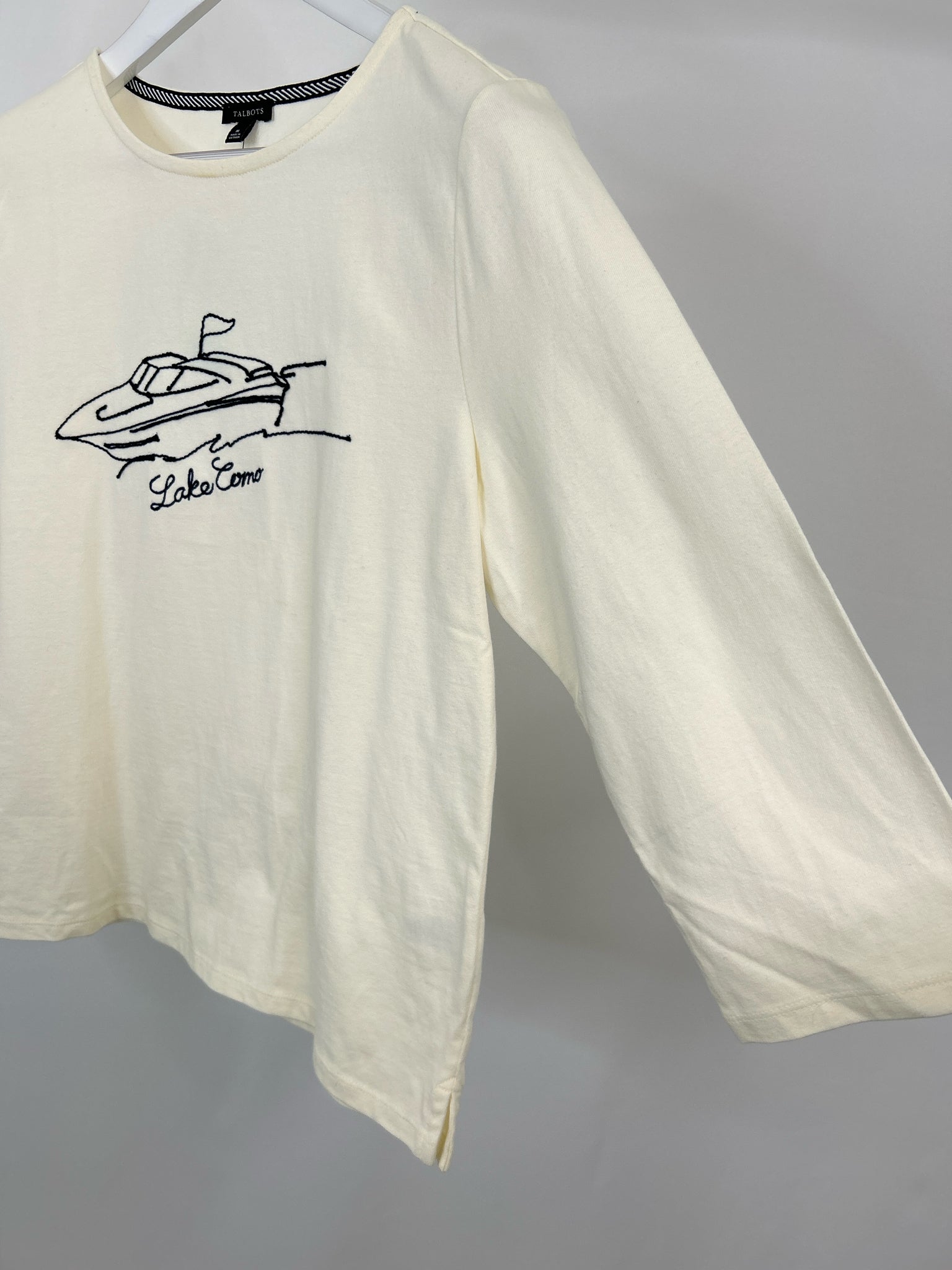TALBOTS Size M Ivory and Navy NWT Women's T-shirt