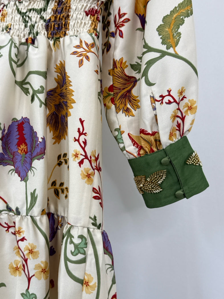 ANNE KLEIN Size S Ivory Floral Women Dress NWT