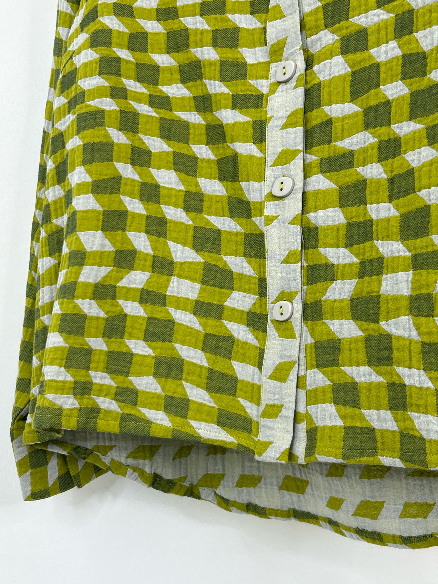 OLIVIA BY HABITAT CLOTHES Size S Green Print Women Shirt NWT
