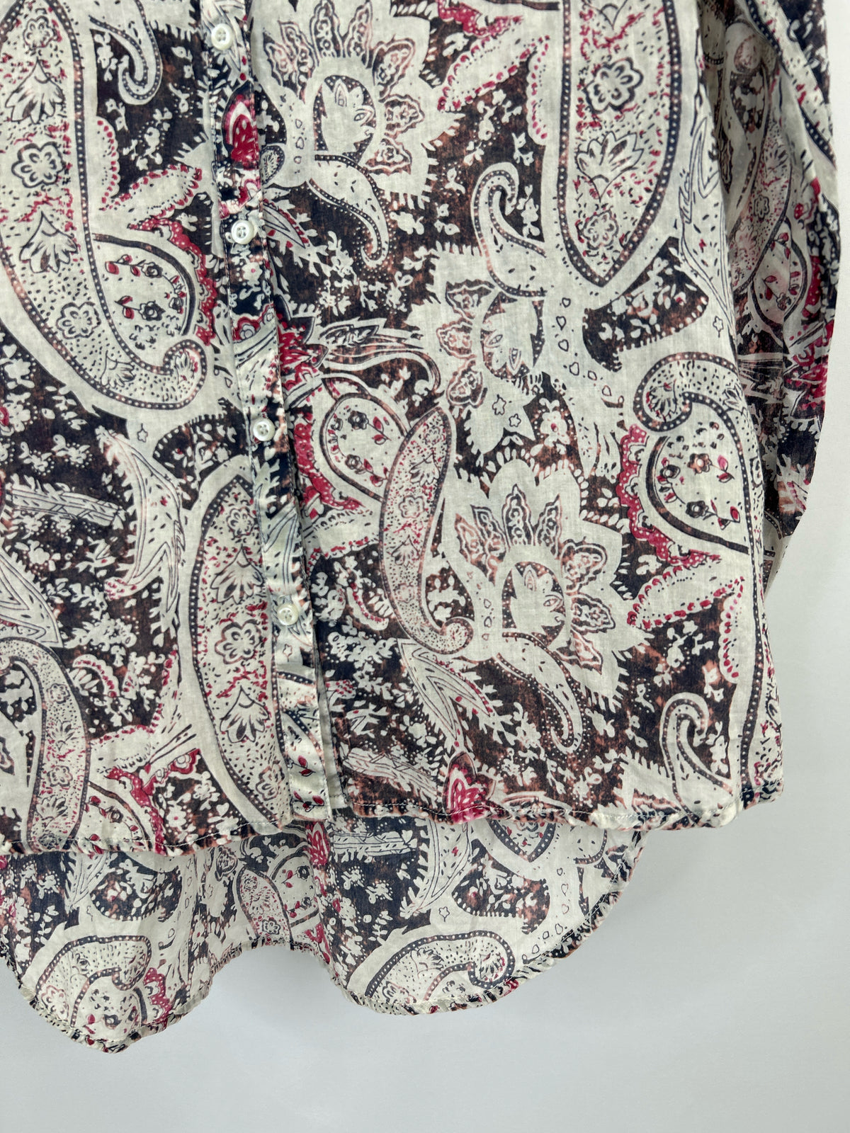 Vintage Goa Size M Blue Print Women Shirt