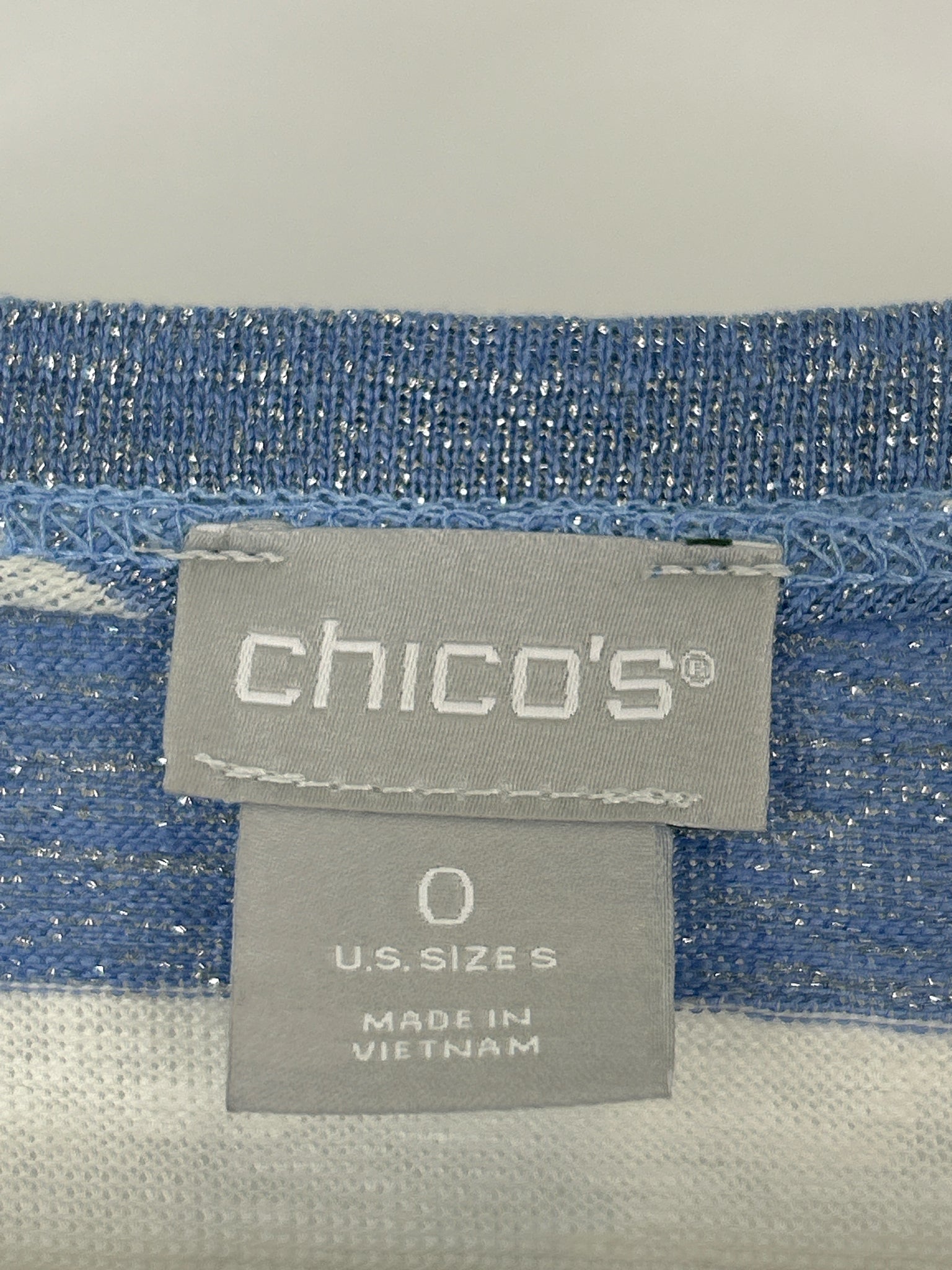 CHICO'S Size S blue and white Women Top