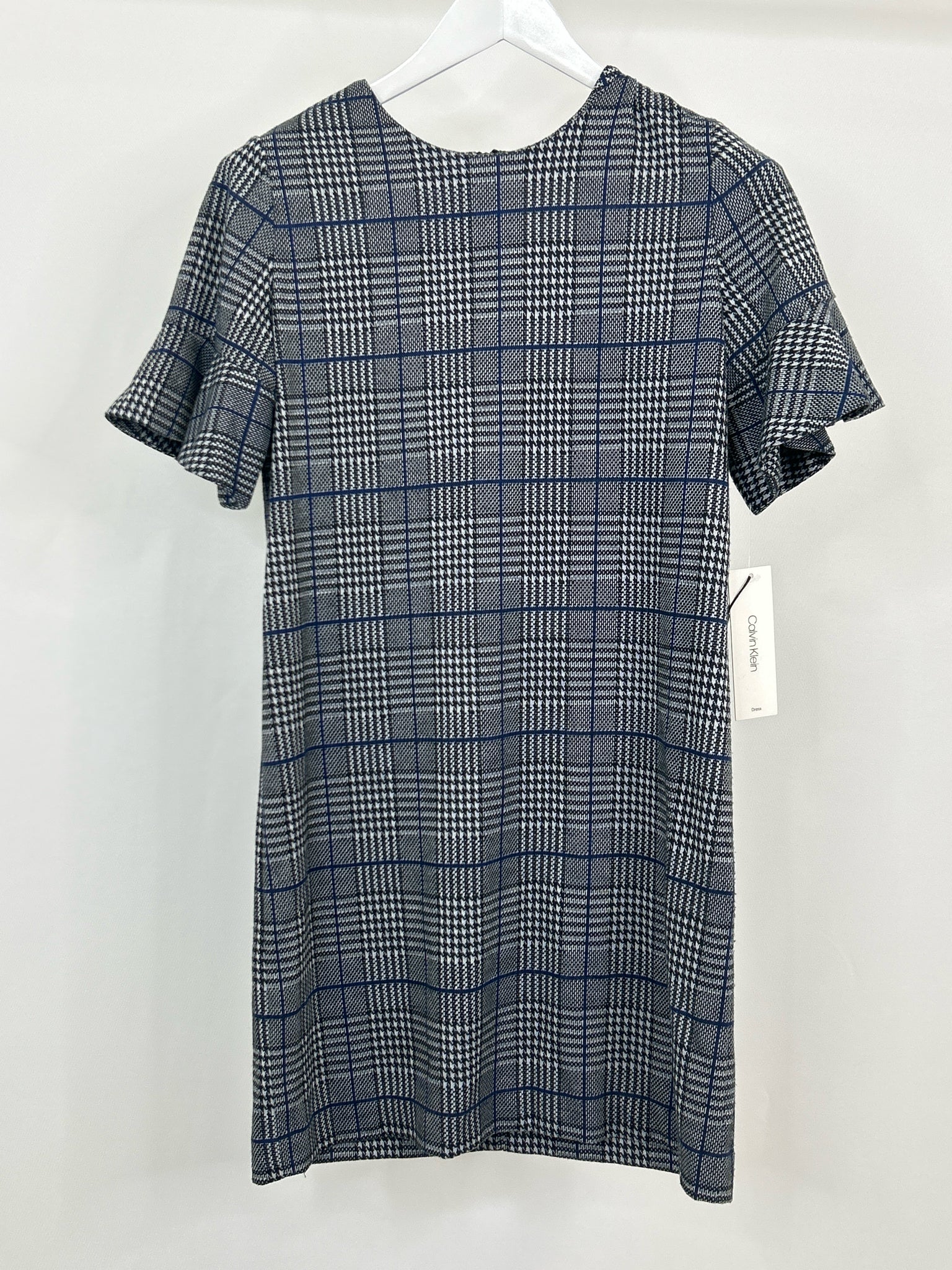 CALVIN KLEIN Size 4 Navy plaid Women Dress