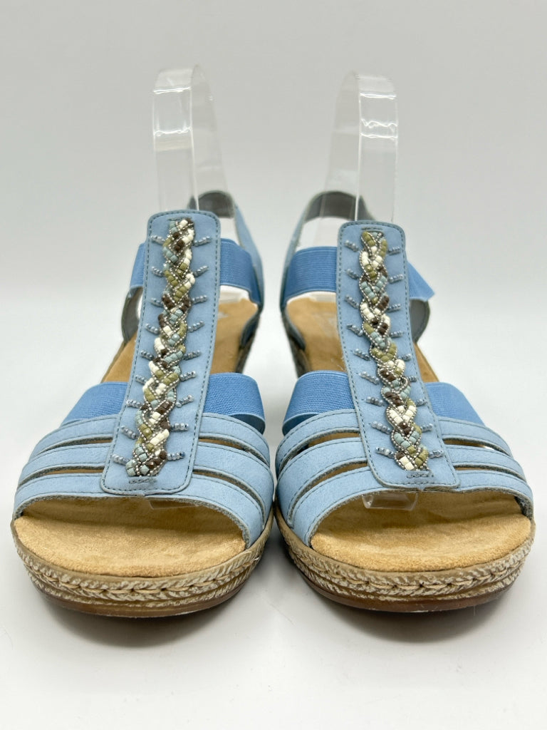 RIEKER Women Size 39 Baby Blue Sandal