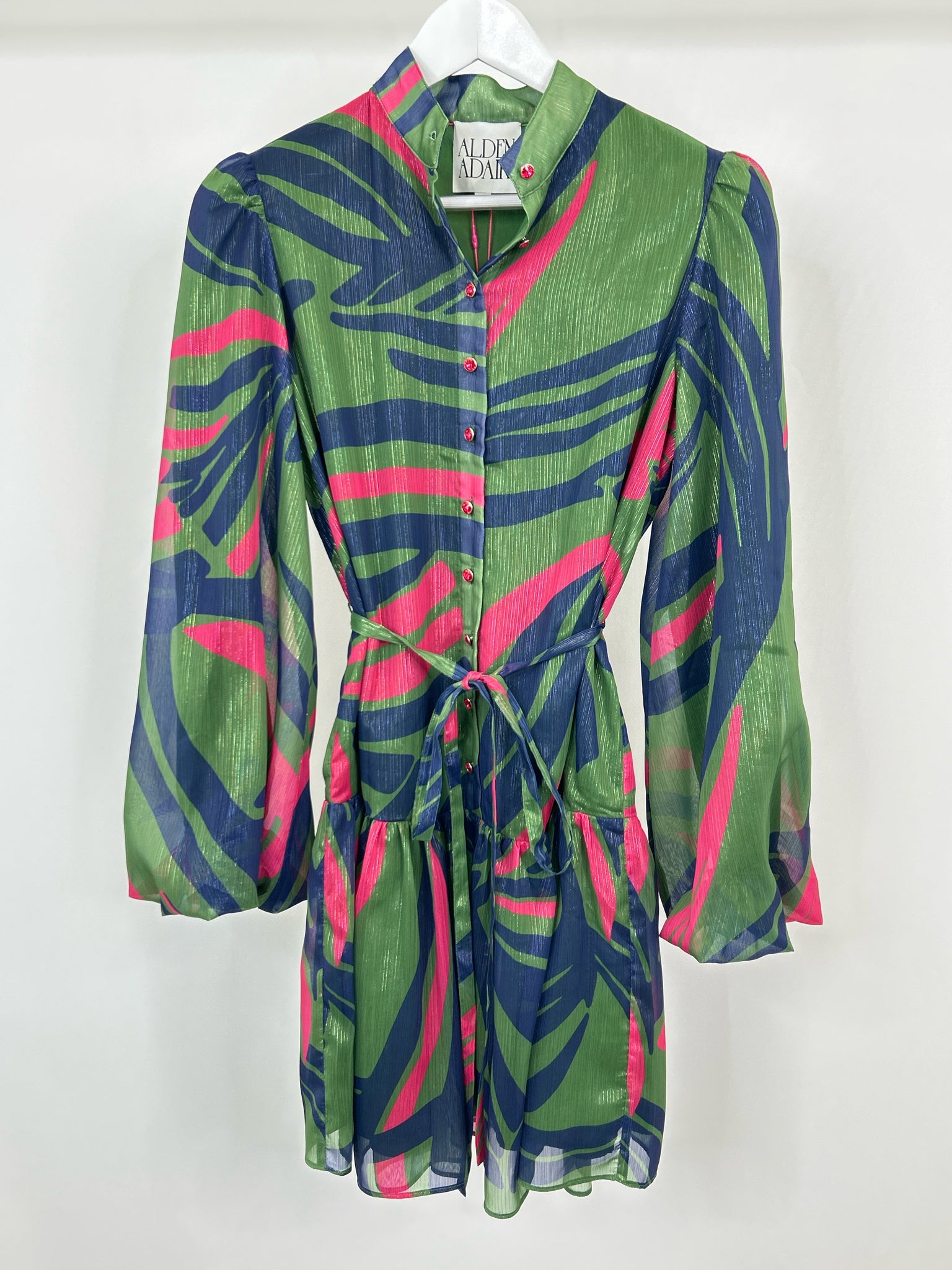 ALDEN ADAIR Size XS Green Print Women Dress