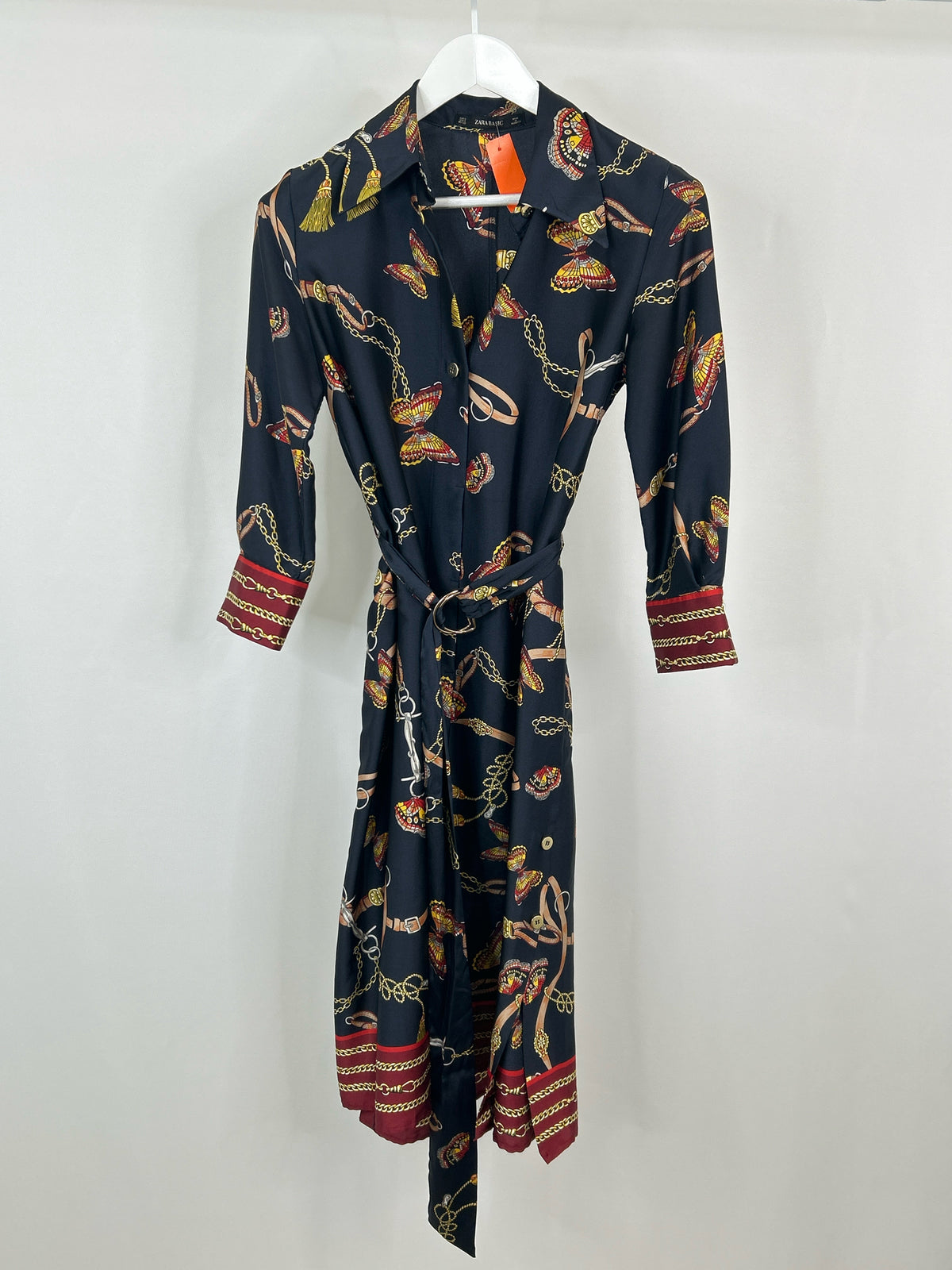 ZARA BASIC Size S Navy Print Women Dress