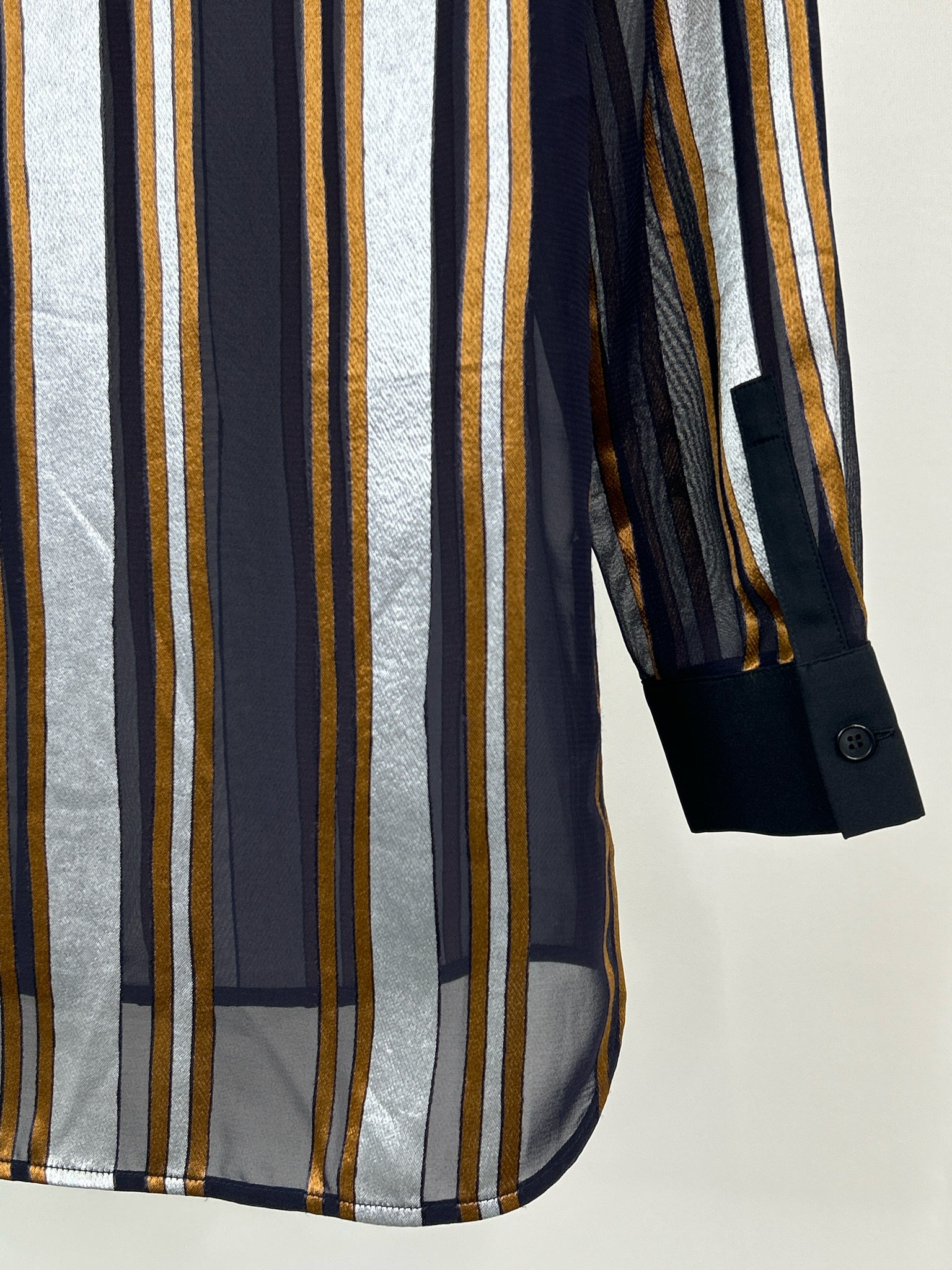 LAFAYETTE 148 Size S NAVY AND BROWN Women Shirt