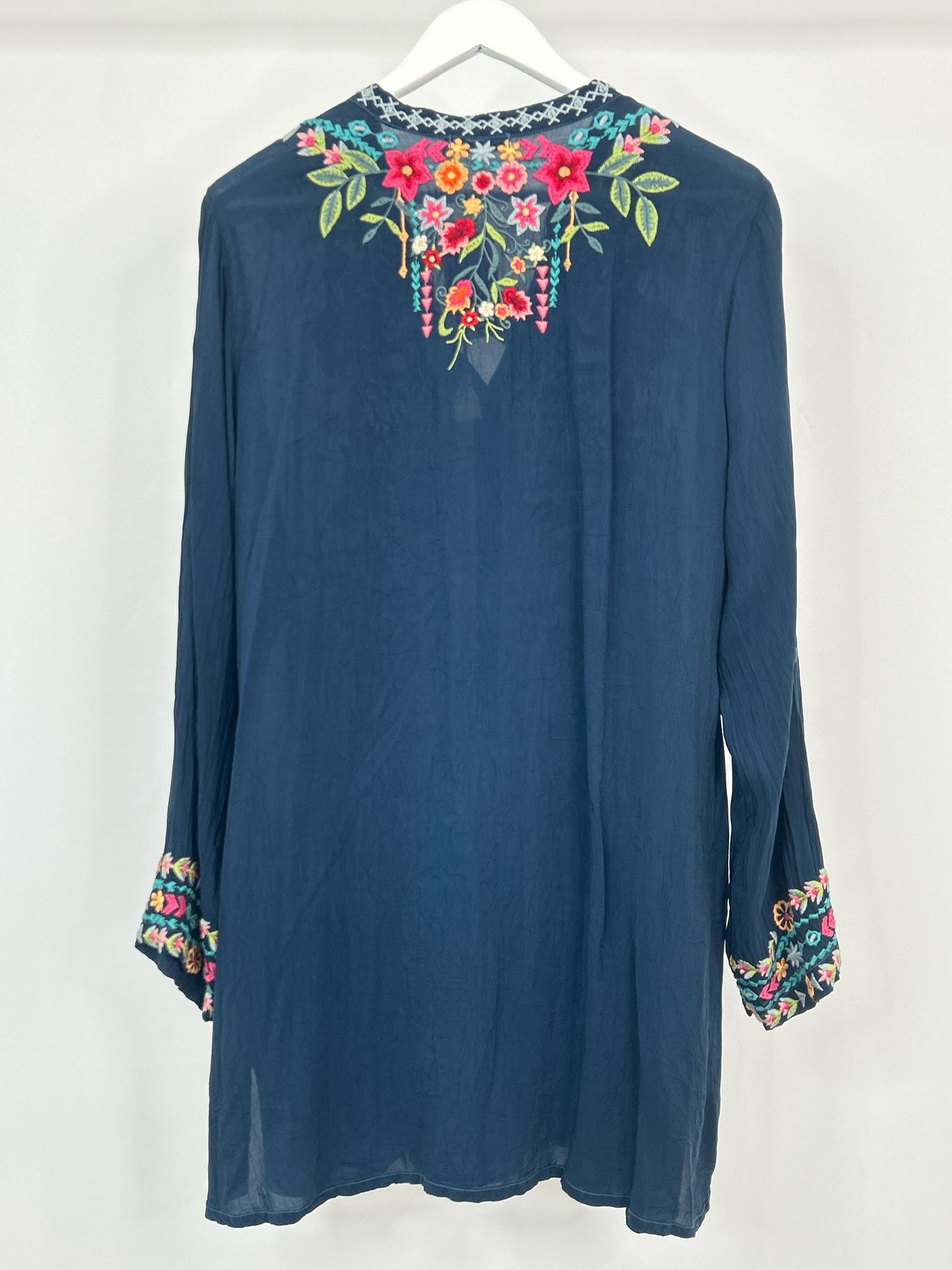 JOHNNY WAS Size XL TEAL BLUE Women Tunic