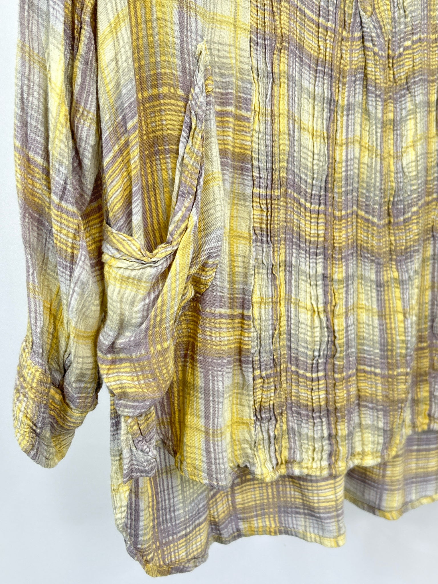 FP ONE Size S Yellow Plaid Women Tunic