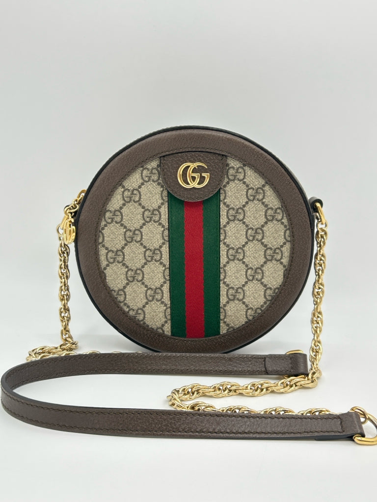 GUCCI GG Supreme Ophidia Brown Monogram Crossbody Purse