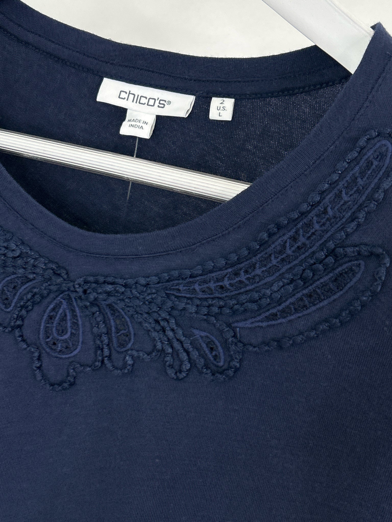 CHICO'S NWT Size 2 Navy Women T-shirt