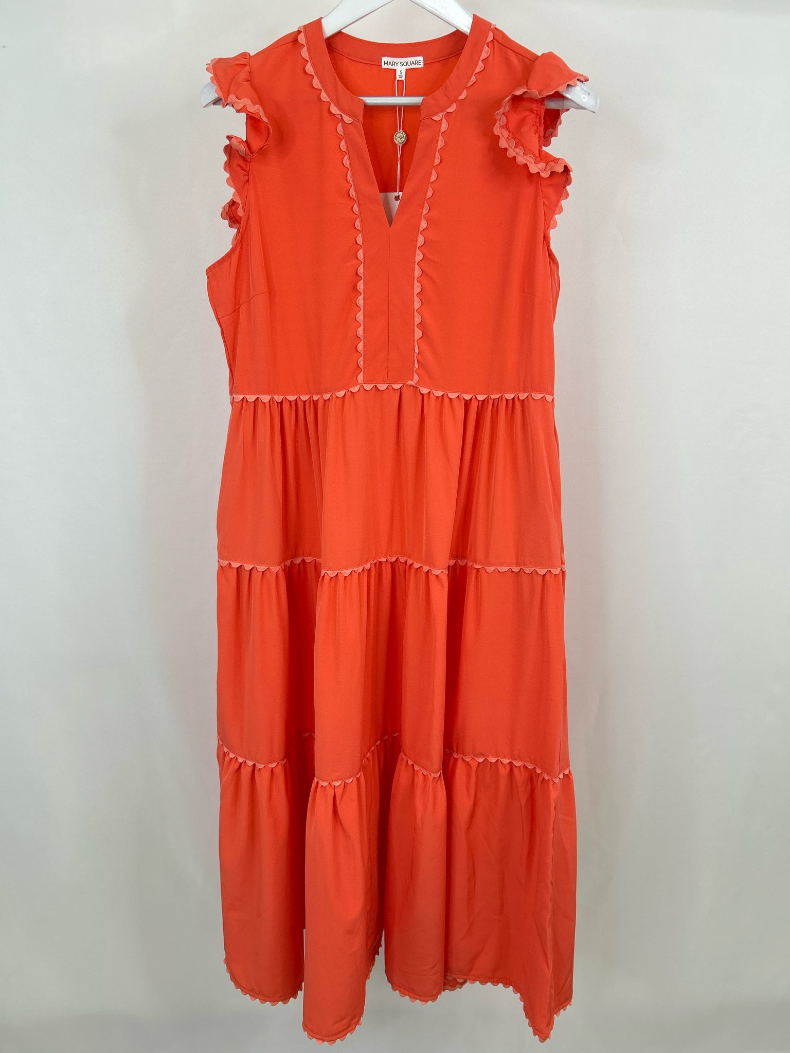 MARY SQUARE Size S Coral Women Dress NWT