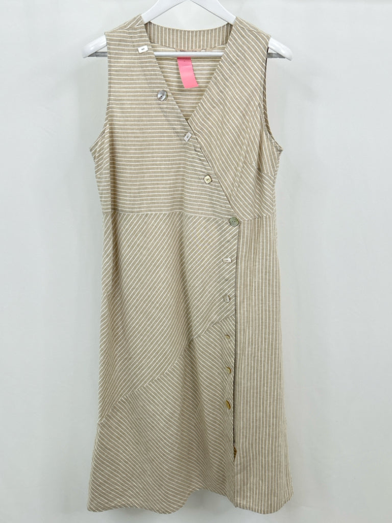 SOFT SURROUNDINGS Women Size L BEIGE AND WHITE Dress
