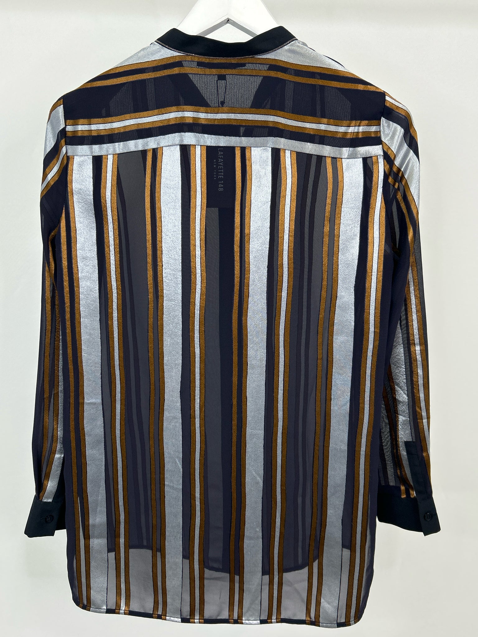 LAFAYETTE 148 Size S NAVY AND BROWN Women Shirt