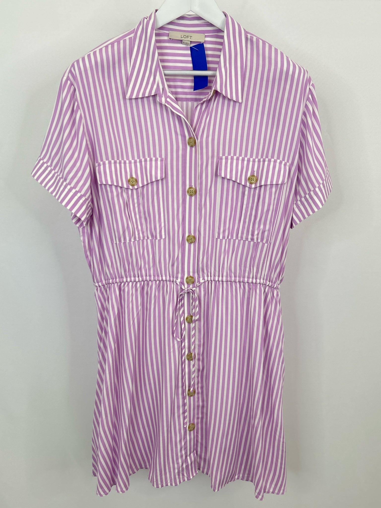 LOFT Size XL PURPLE & WHITE Women Dress