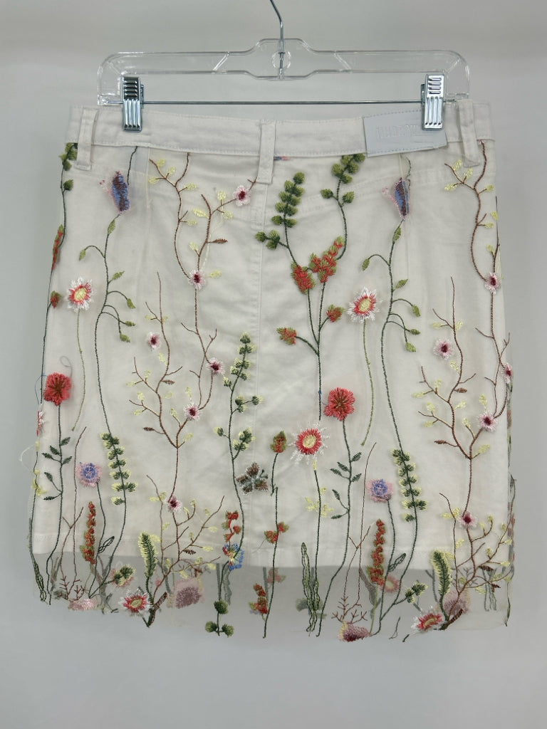 HYDRAULIC Women Size 10 Cream floral print Skirt