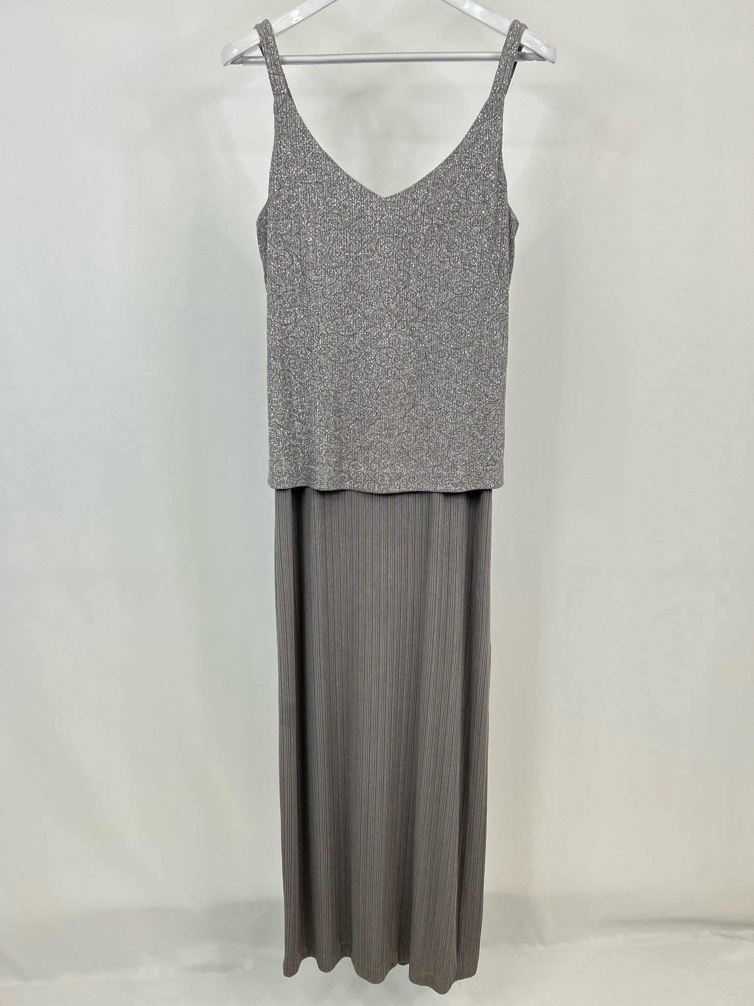 ALEX EVENINGS Size 14 Silver Women 2-Piece w/dress