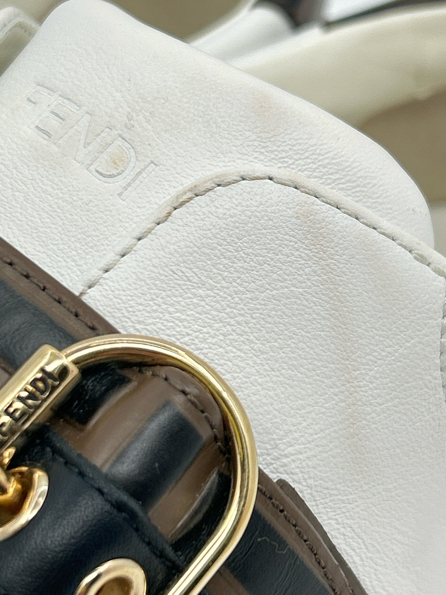 FENDI Size 38.5 White Women Sneakers