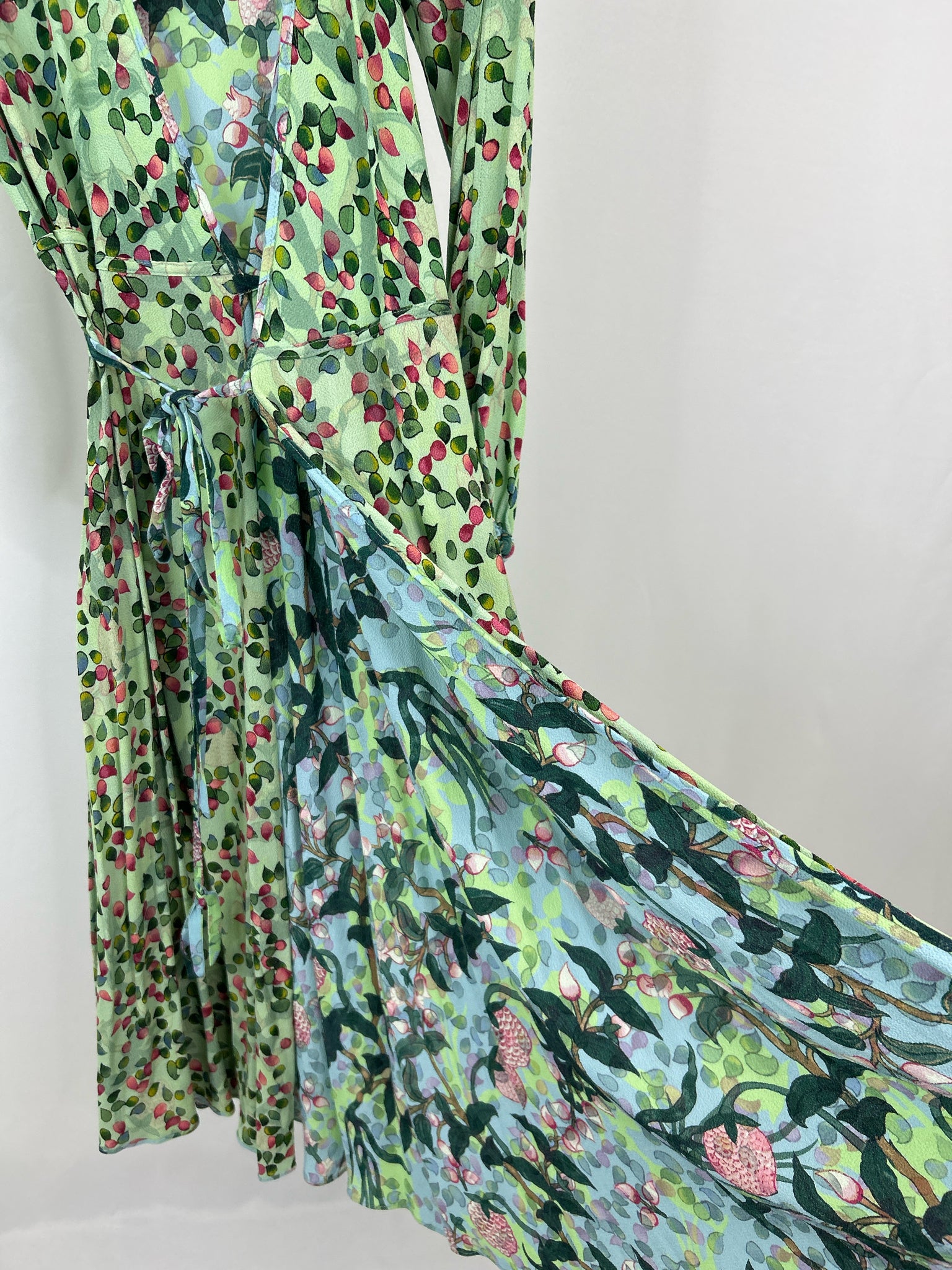 DIANE VON FURSTENBERG Size XS Blue & Green Floral Women Dress NWT
