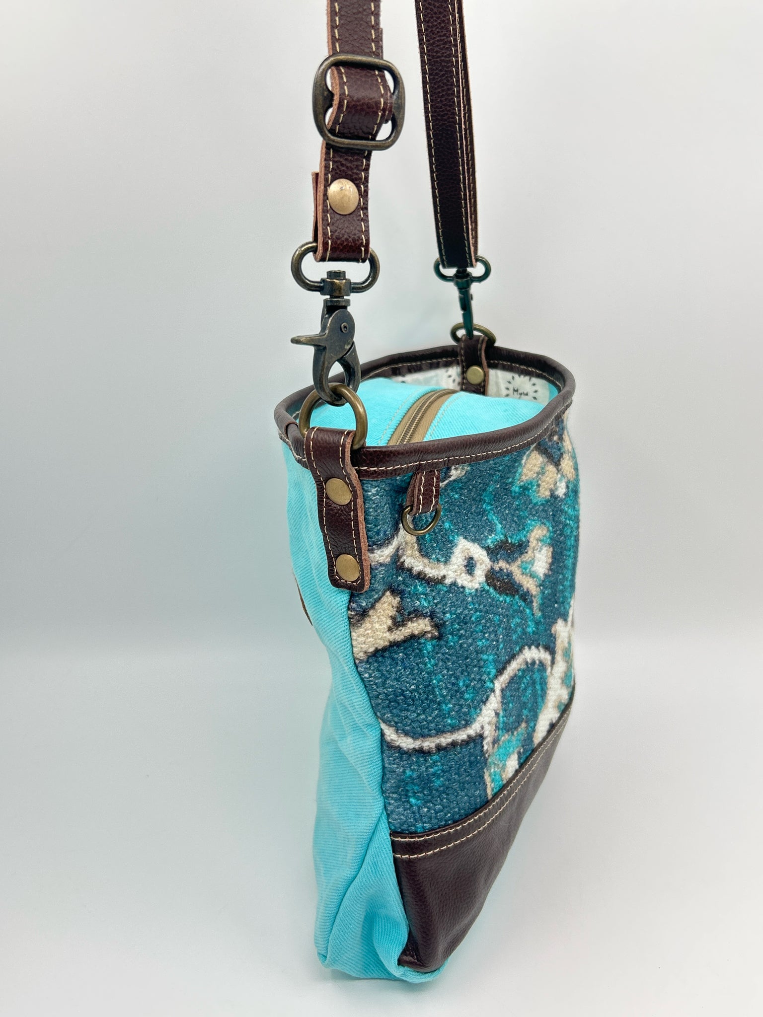 MYRA BAG Blue and Brown Women Purse