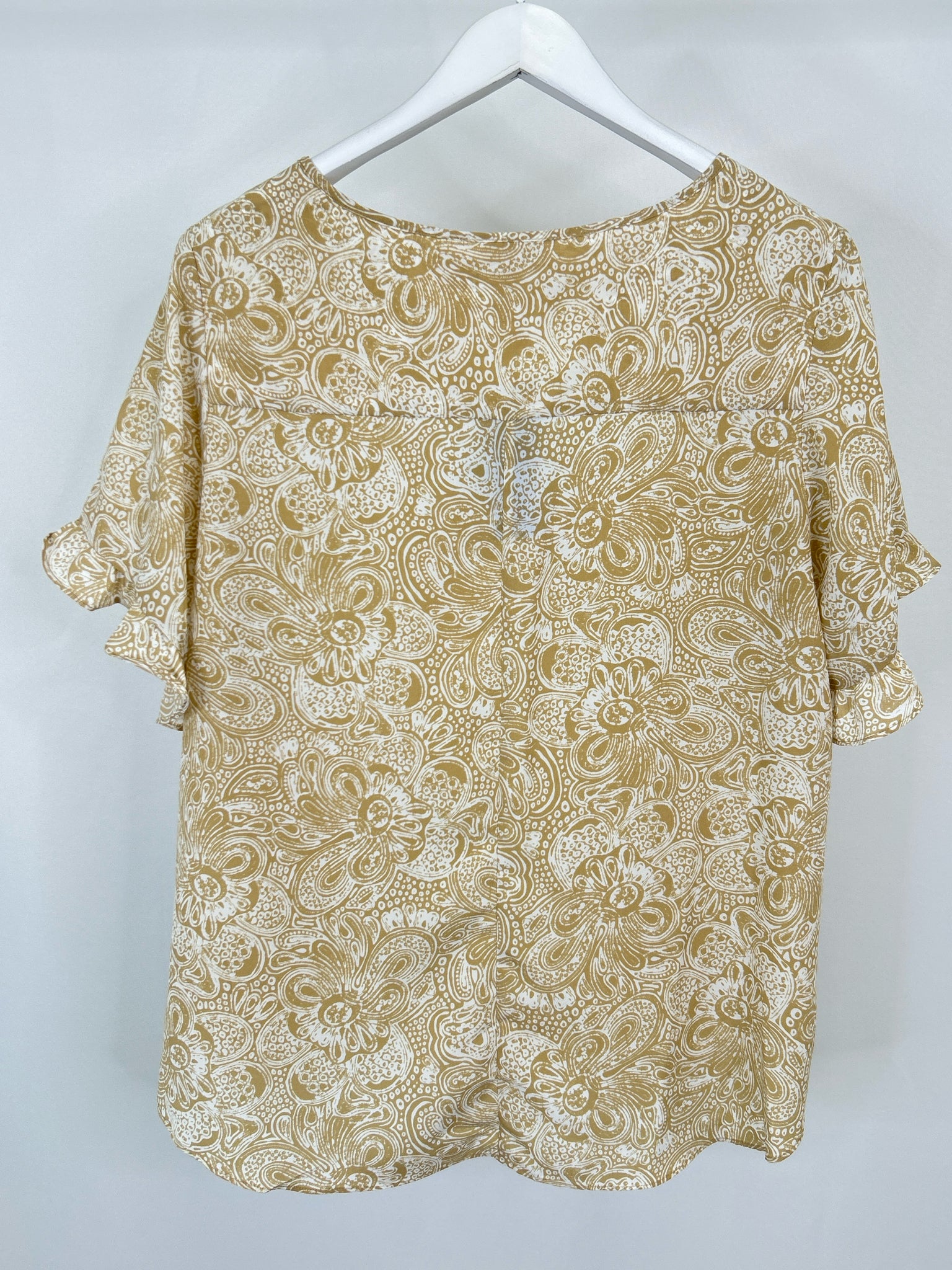 MICHAEL MICHAEL KORS Size L Beige Print Women Top