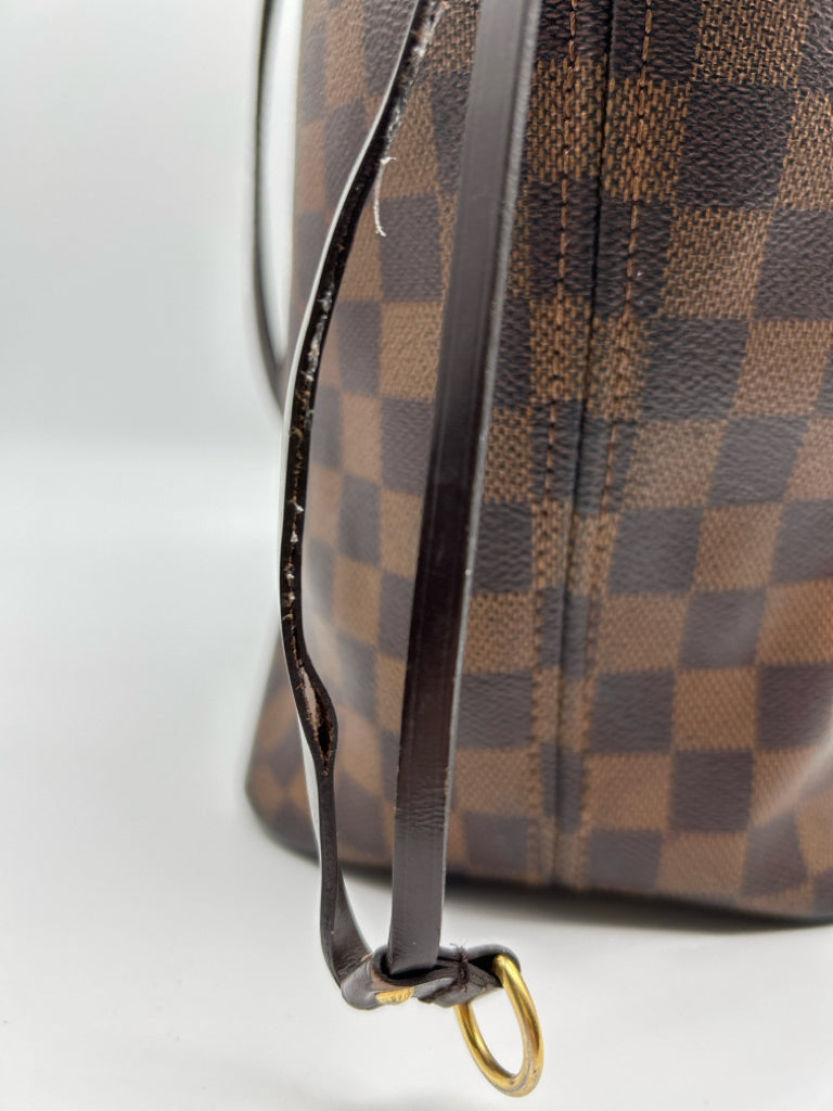 LOUIS VUITTON Damier MM Neverfull Damier Brown Print Women's Purse Tote