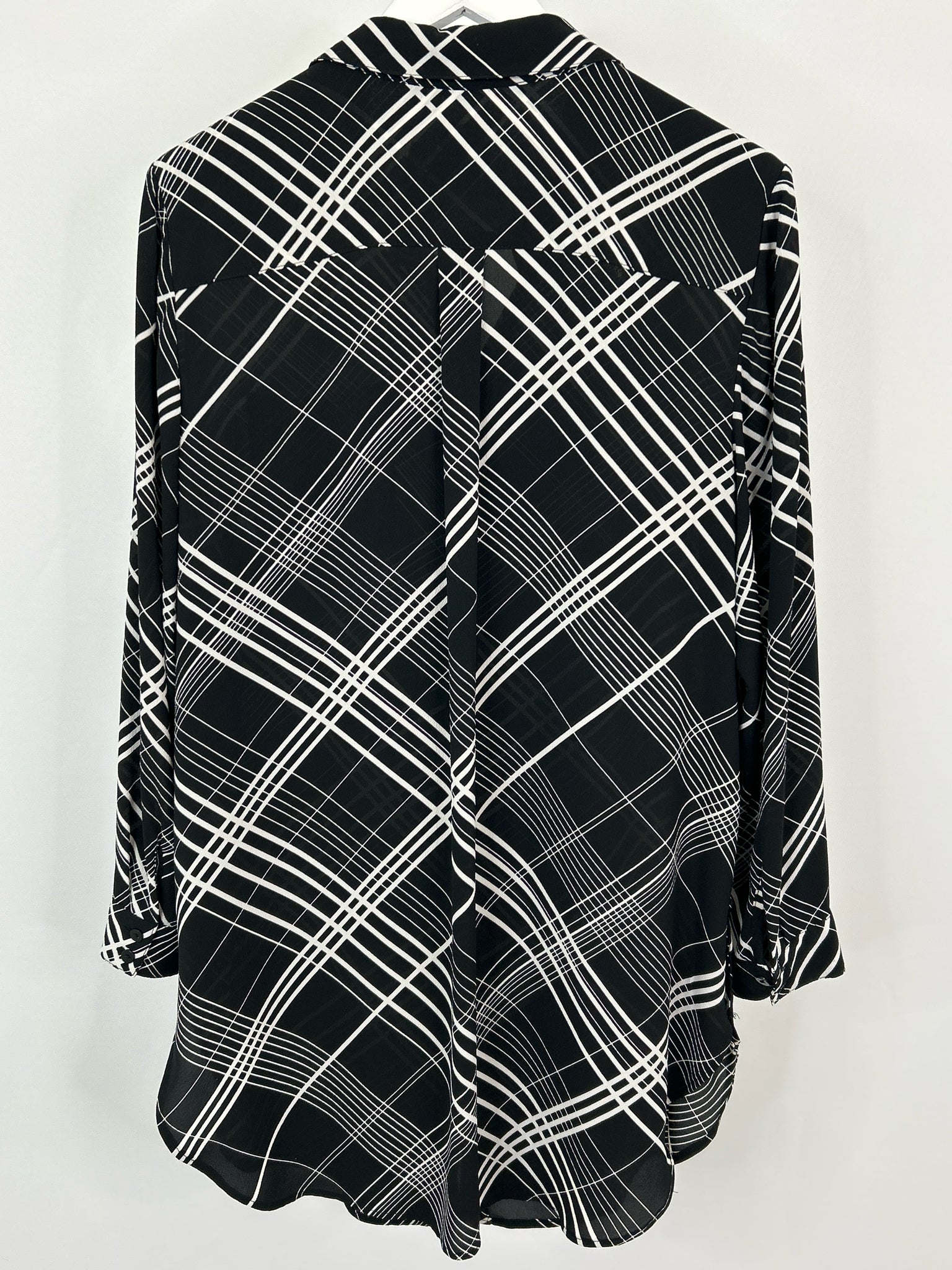CHICO'S Size 12 Black and White Women Tunic