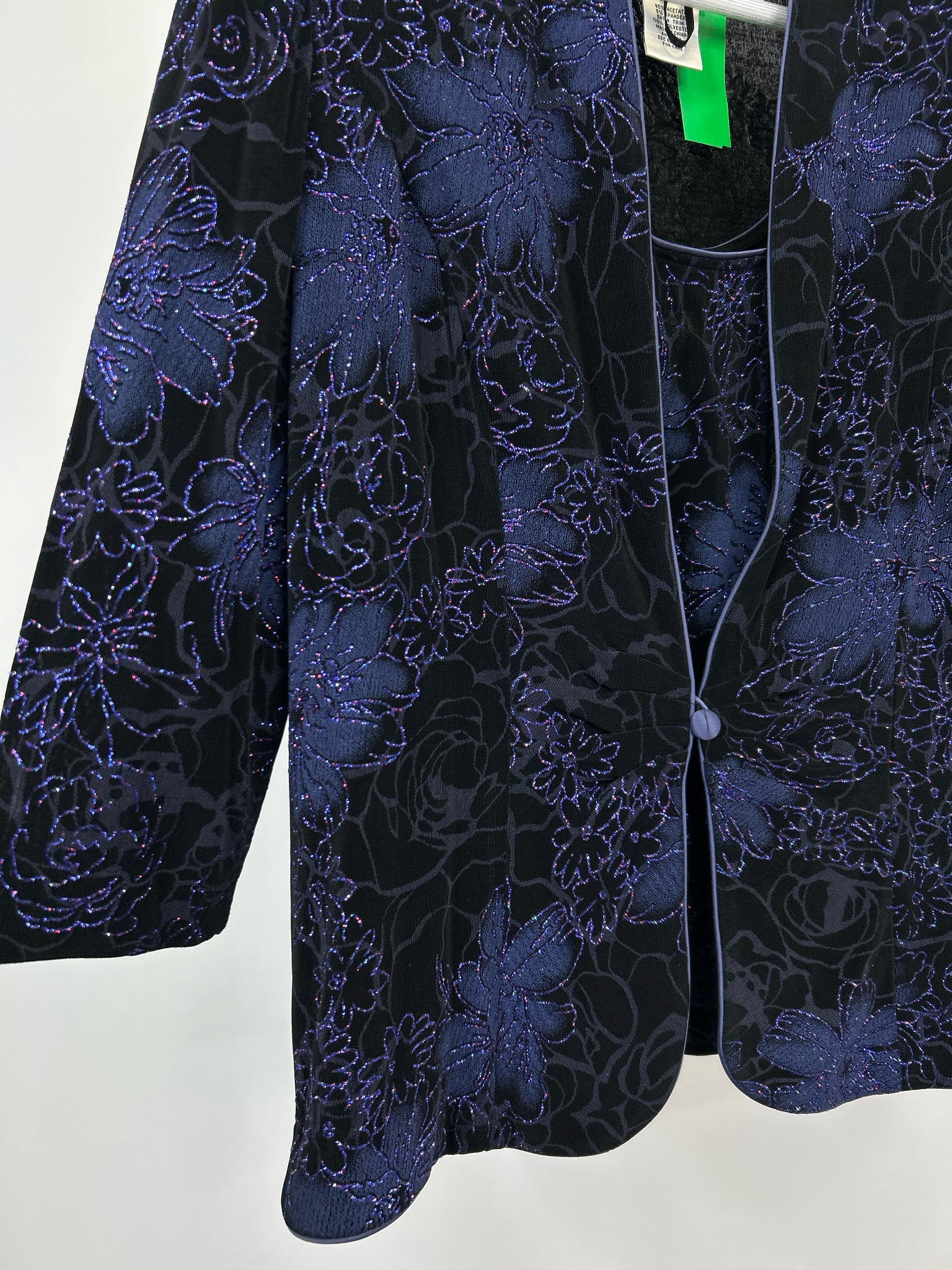 ALEX EVENINGS Size XL Black Print Women 2-piece Set