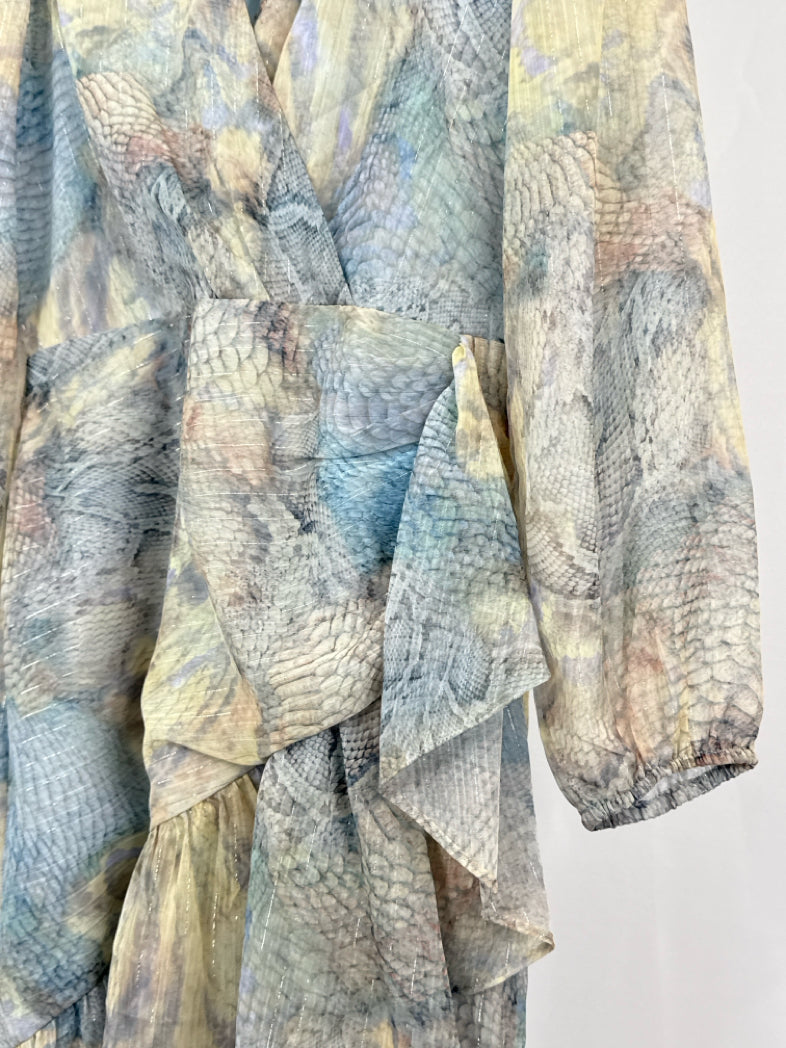 STEVE MADDEN Size 6 BLUE AND YELLOW Women Dress