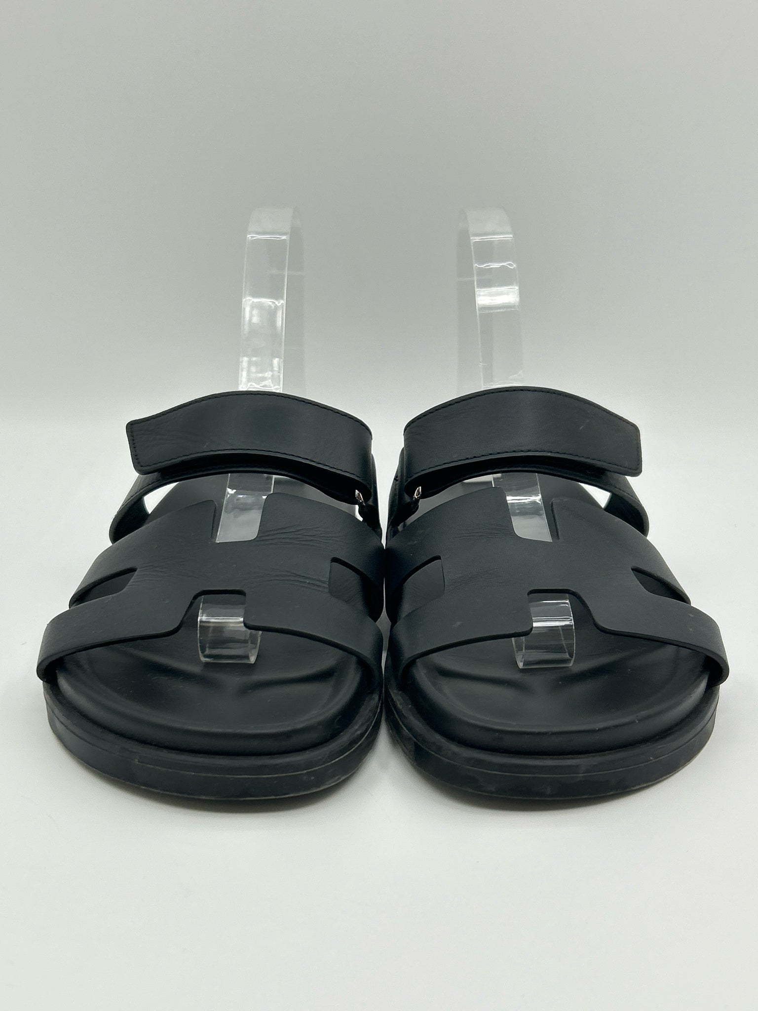 HERMES Size 39 Black Women Sandal