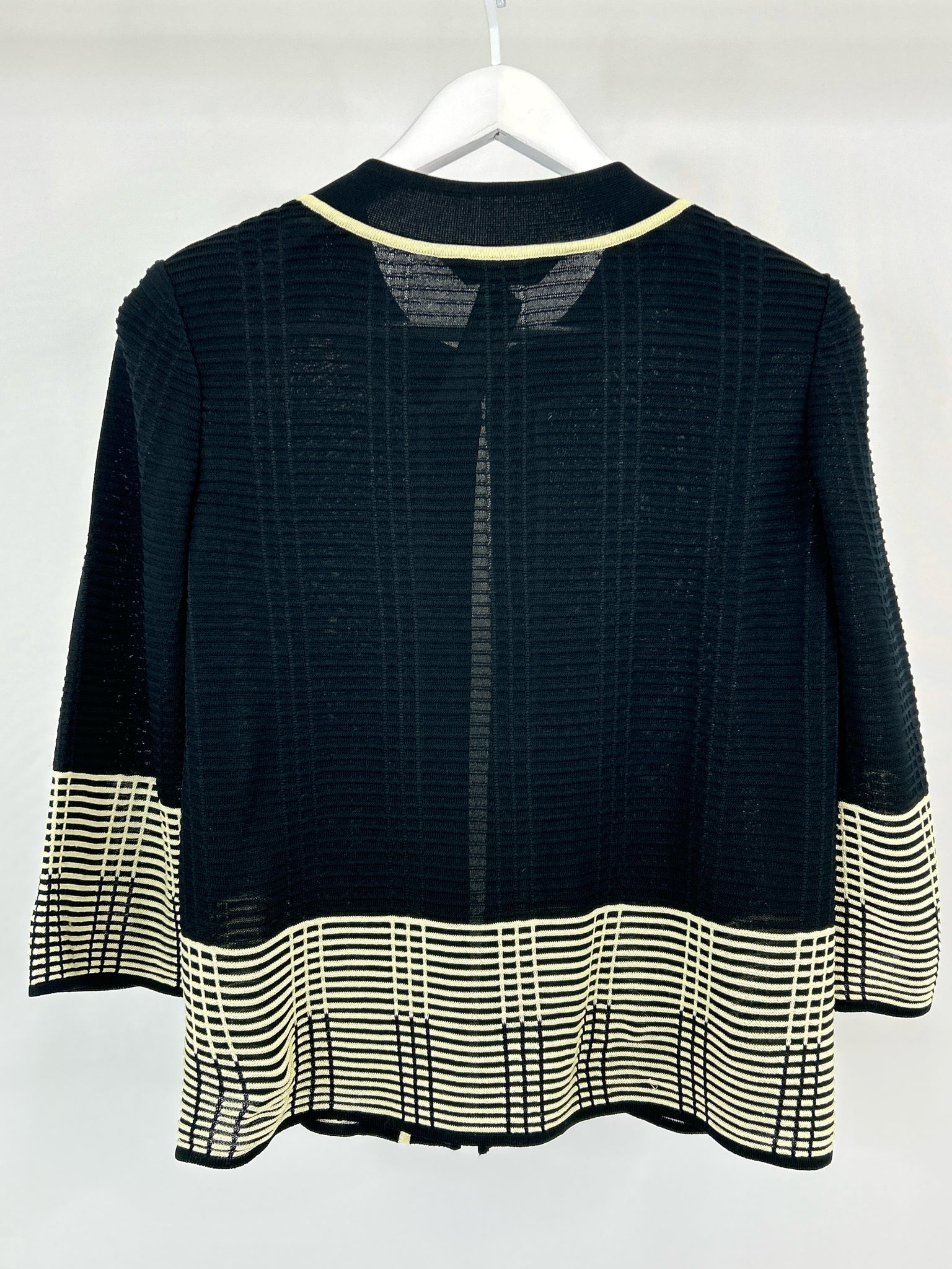 MING WANG Size M black and cream Women Cardigan