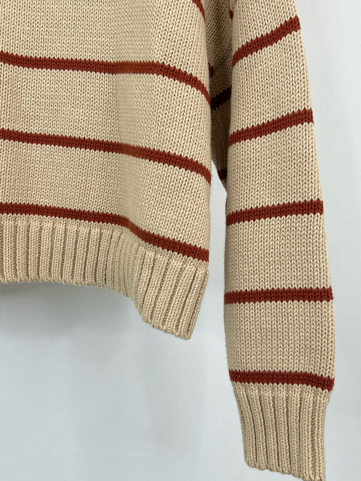 Jenni Kayne Size S Cream and Rust Women Sweater